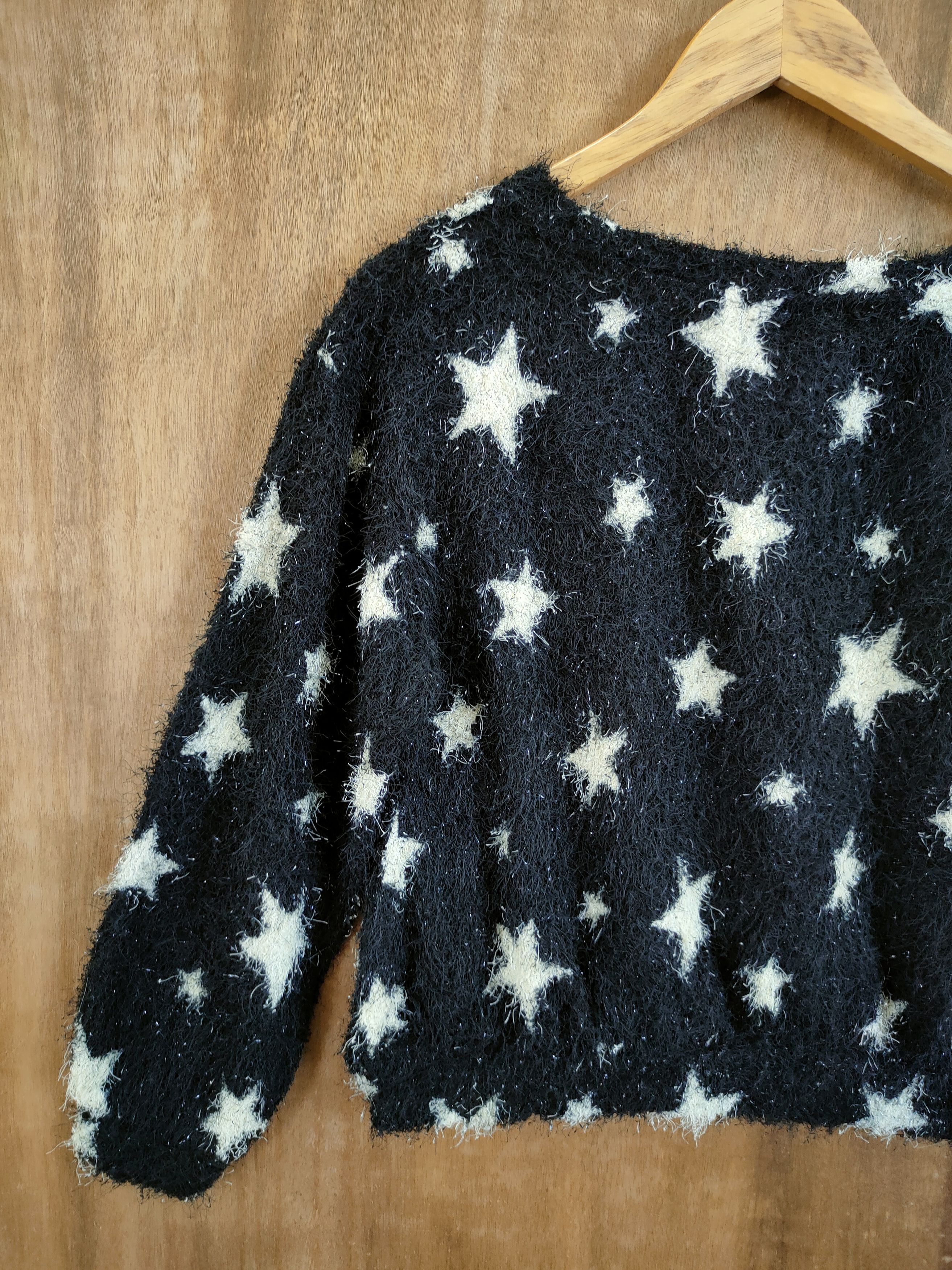Homespun Knitwear Nice Claup star mohair shag shaggy fur knitwear #46-922 Size US XS / EU 42 / 0 - 8 Thumbnail