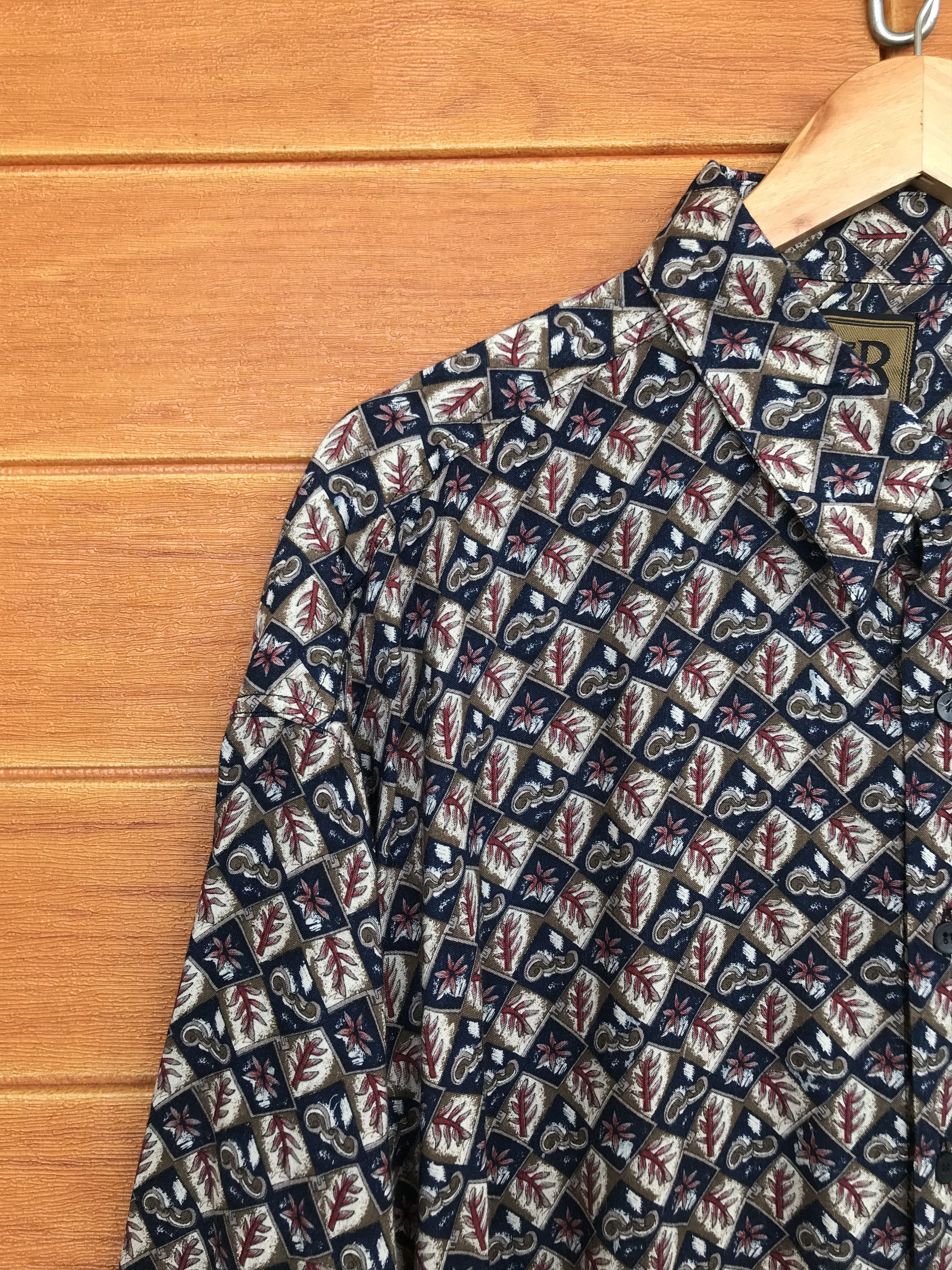 Vintage Vintage BRUNO Geometry Flowers Hawaiian Shirt Size US XL / EU 56 / 4 - 4 Thumbnail