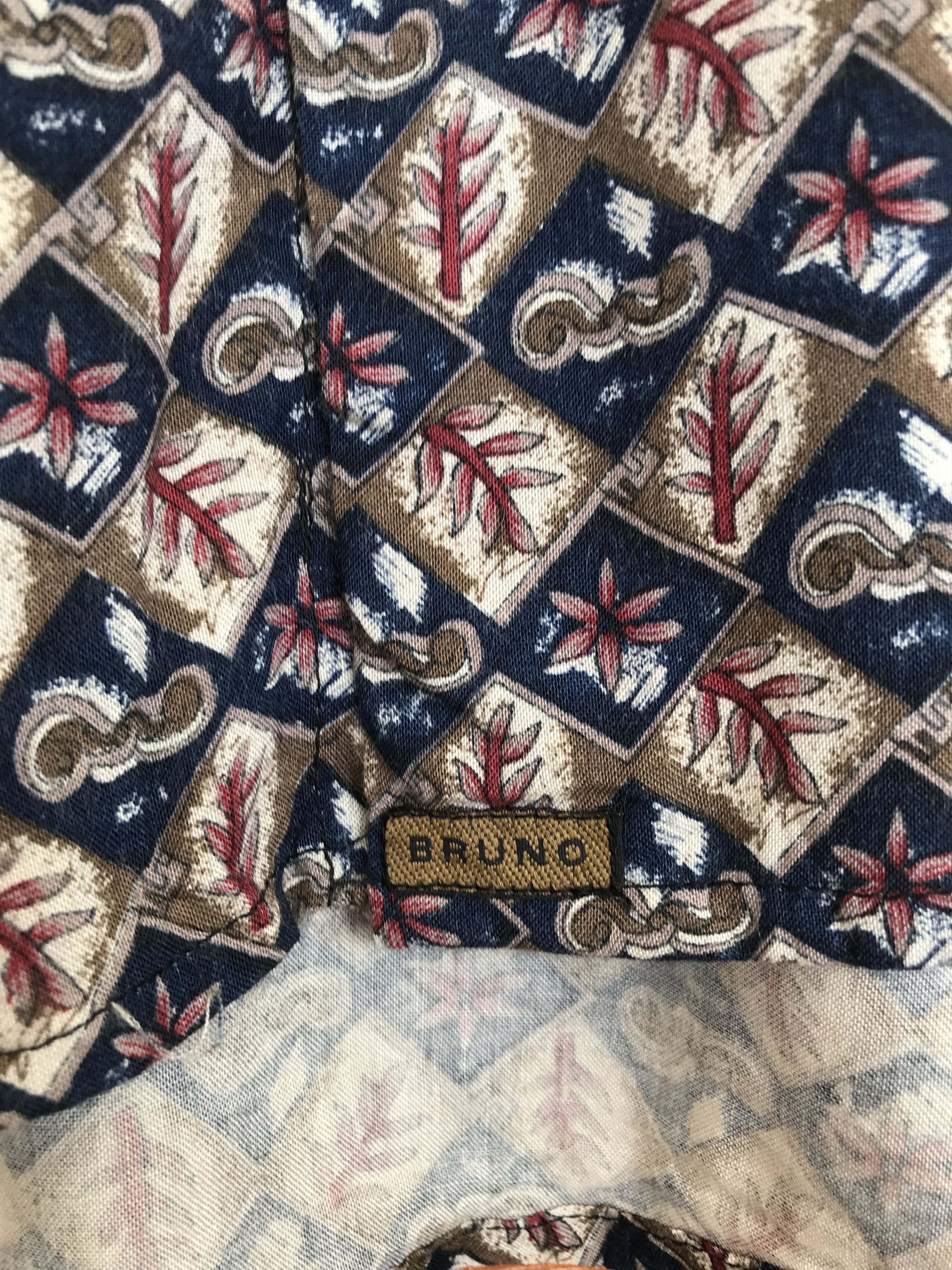 Vintage Vintage BRUNO Geometry Flowers Hawaiian Shirt Size US XL / EU 56 / 4 - 8 Thumbnail