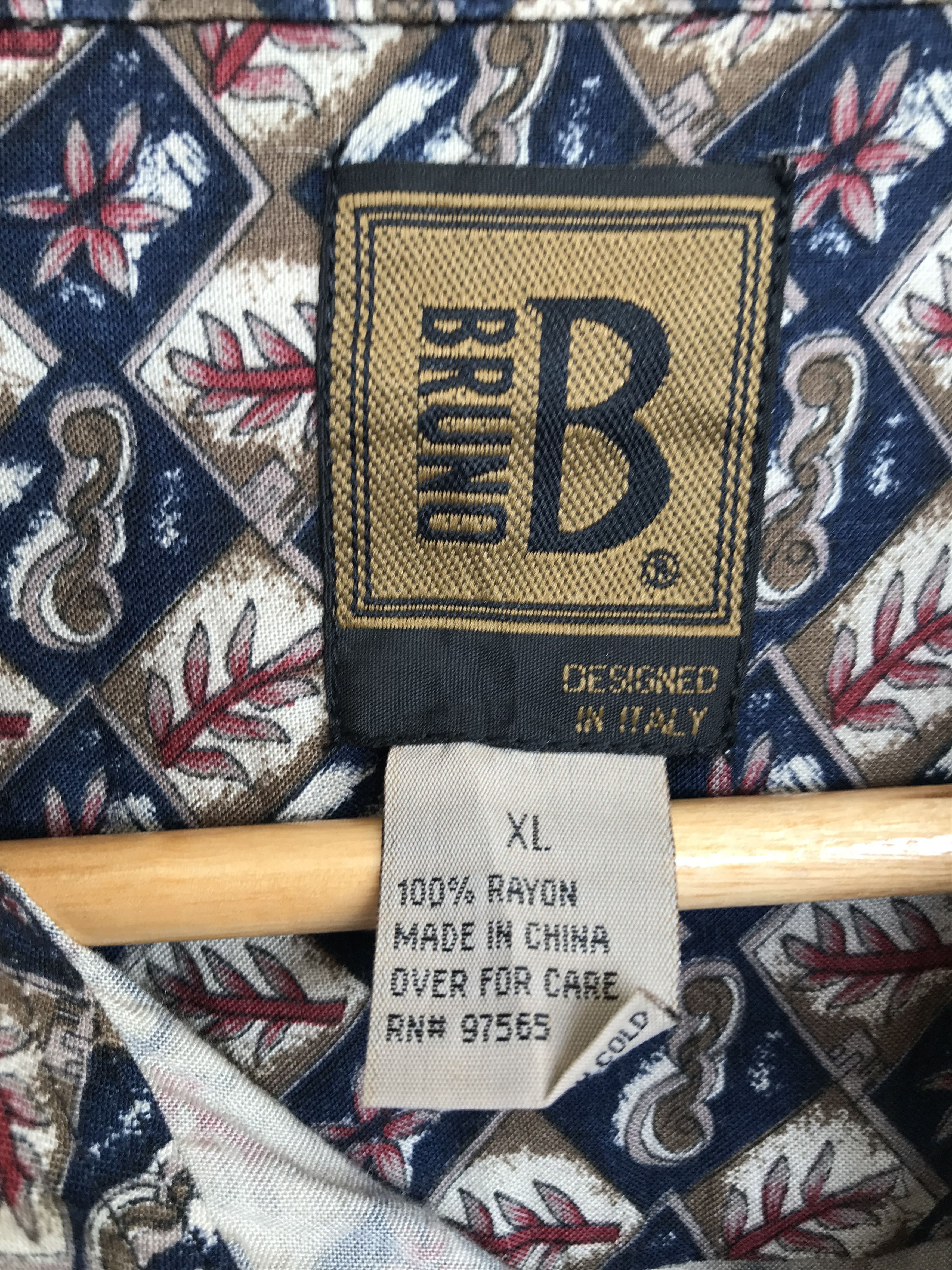 Vintage Vintage BRUNO Geometry Flowers Hawaiian Shirt Size US XL / EU 56 / 4 - 10 Thumbnail