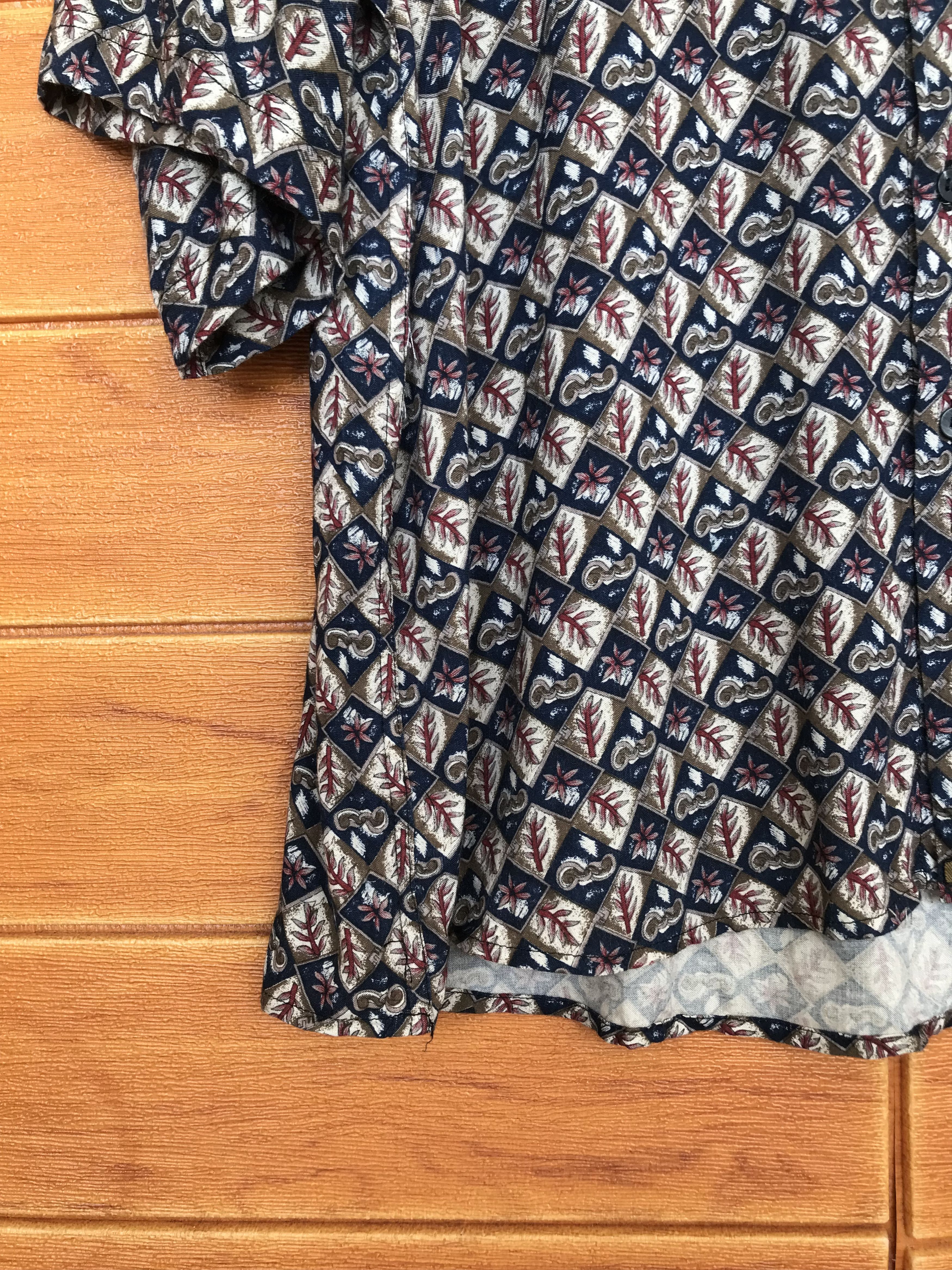 Vintage Vintage BRUNO Geometry Flowers Hawaiian Shirt Size US XL / EU 56 / 4 - 6 Thumbnail