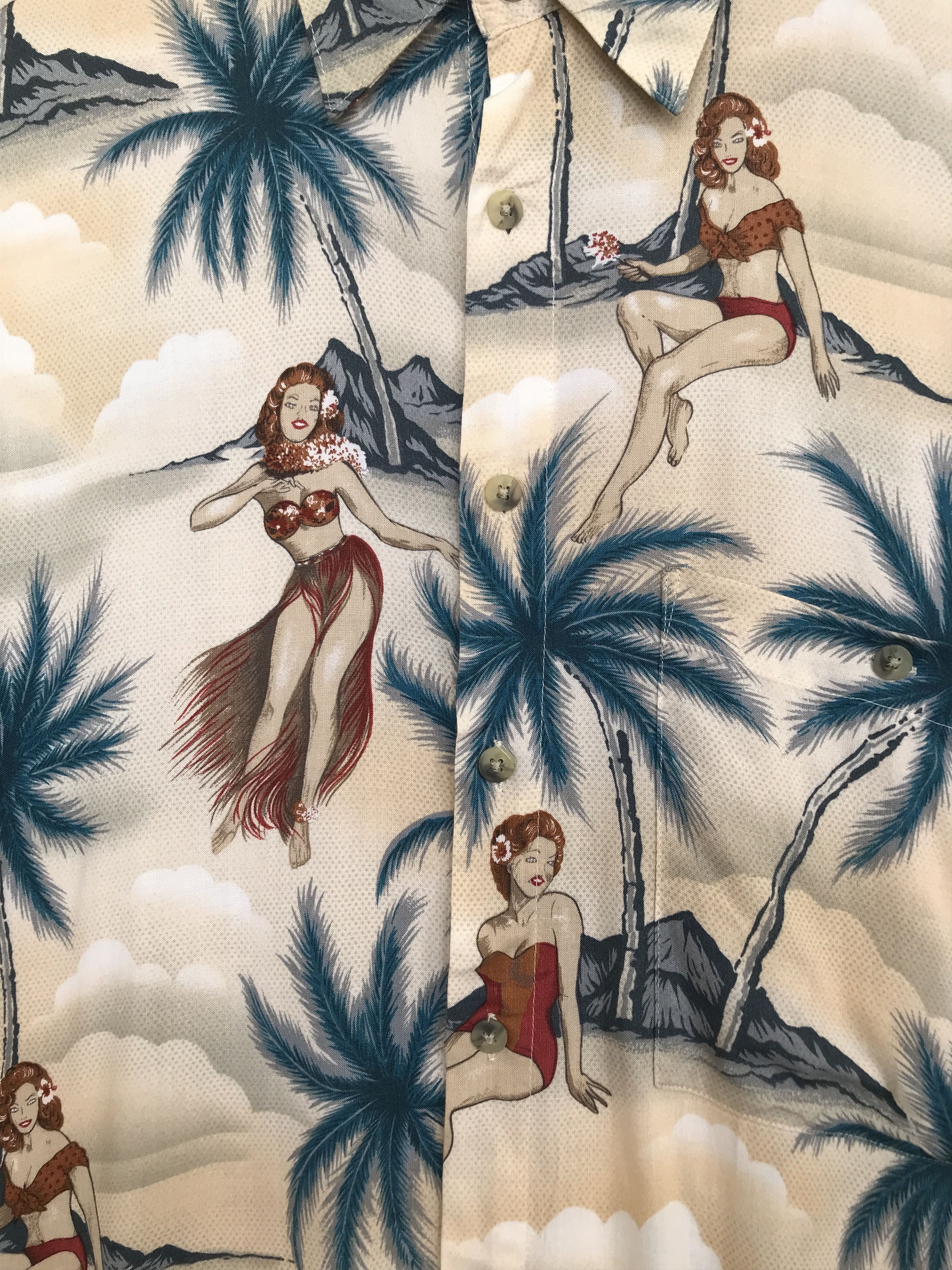 Croft & Barrow 90s CROFT & BARROW Rayon Hula Girls Oversize Hawaiian Size US S / EU 44-46 / 1 - 2 Thumbnail