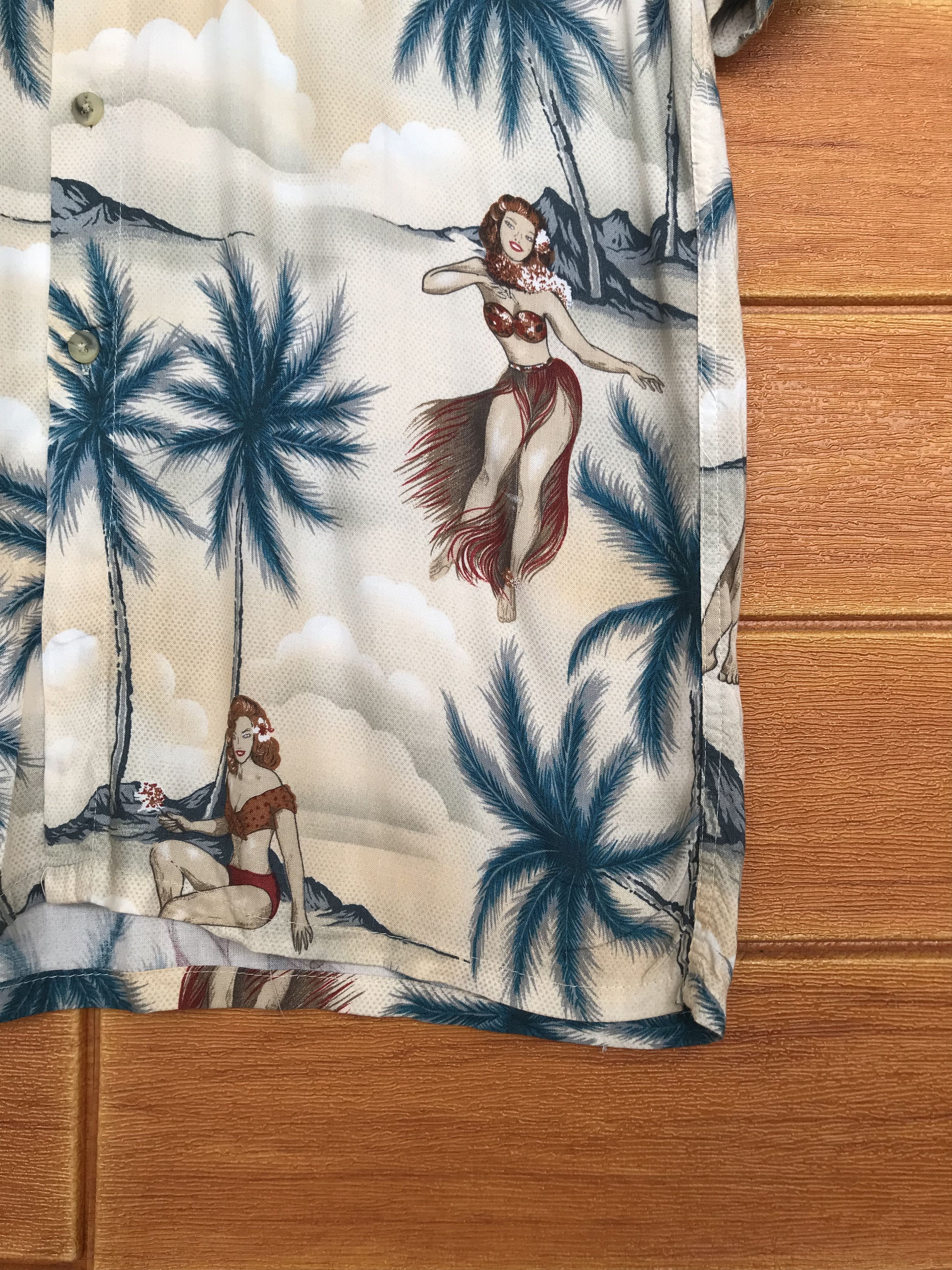 Croft & Barrow 90s CROFT & BARROW Rayon Hula Girls Oversize Hawaiian Size US S / EU 44-46 / 1 - 7 Thumbnail