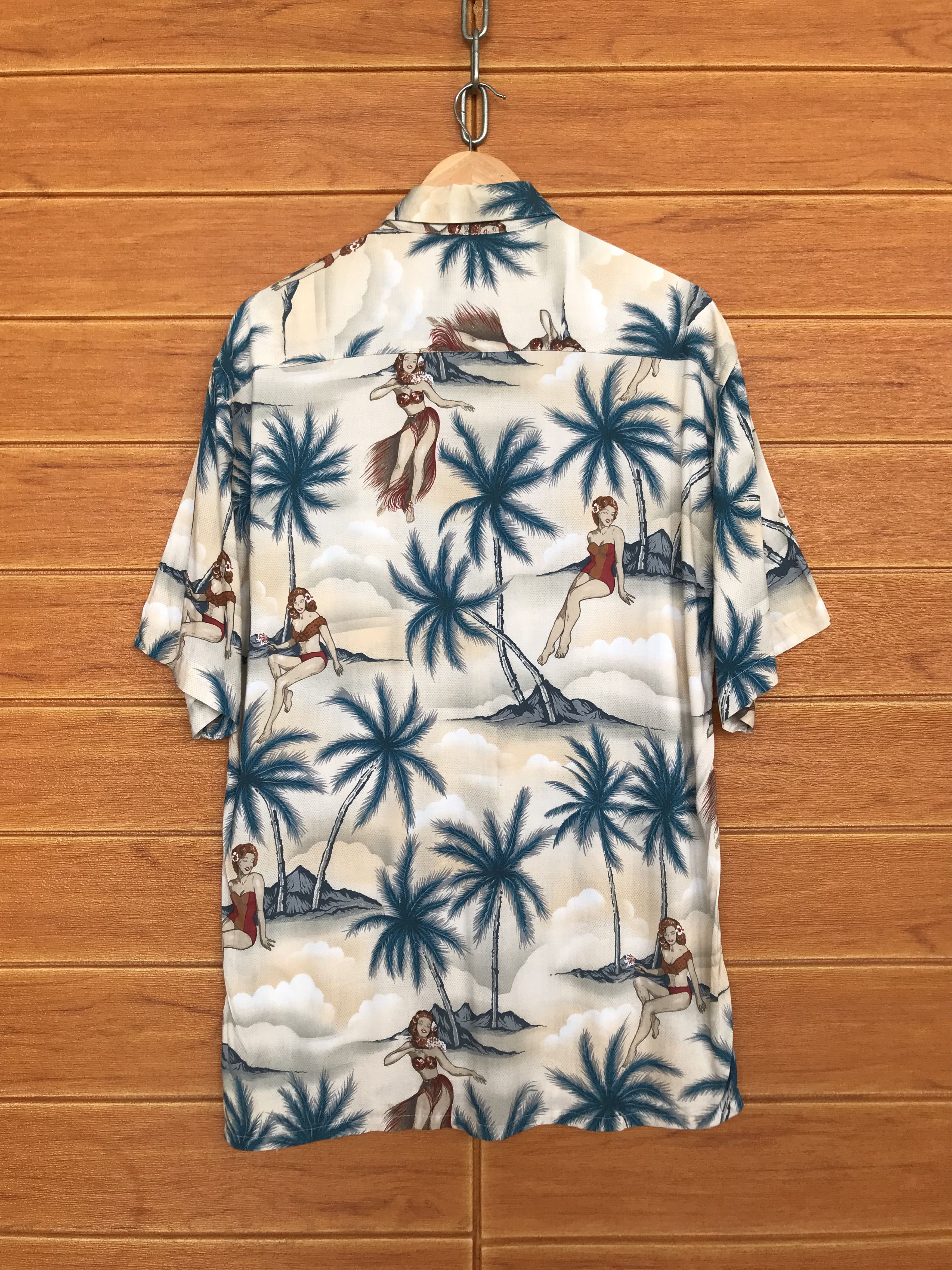 Croft & Barrow 90s CROFT & BARROW Rayon Hula Girls Oversize Hawaiian Size US S / EU 44-46 / 1 - 8 Thumbnail