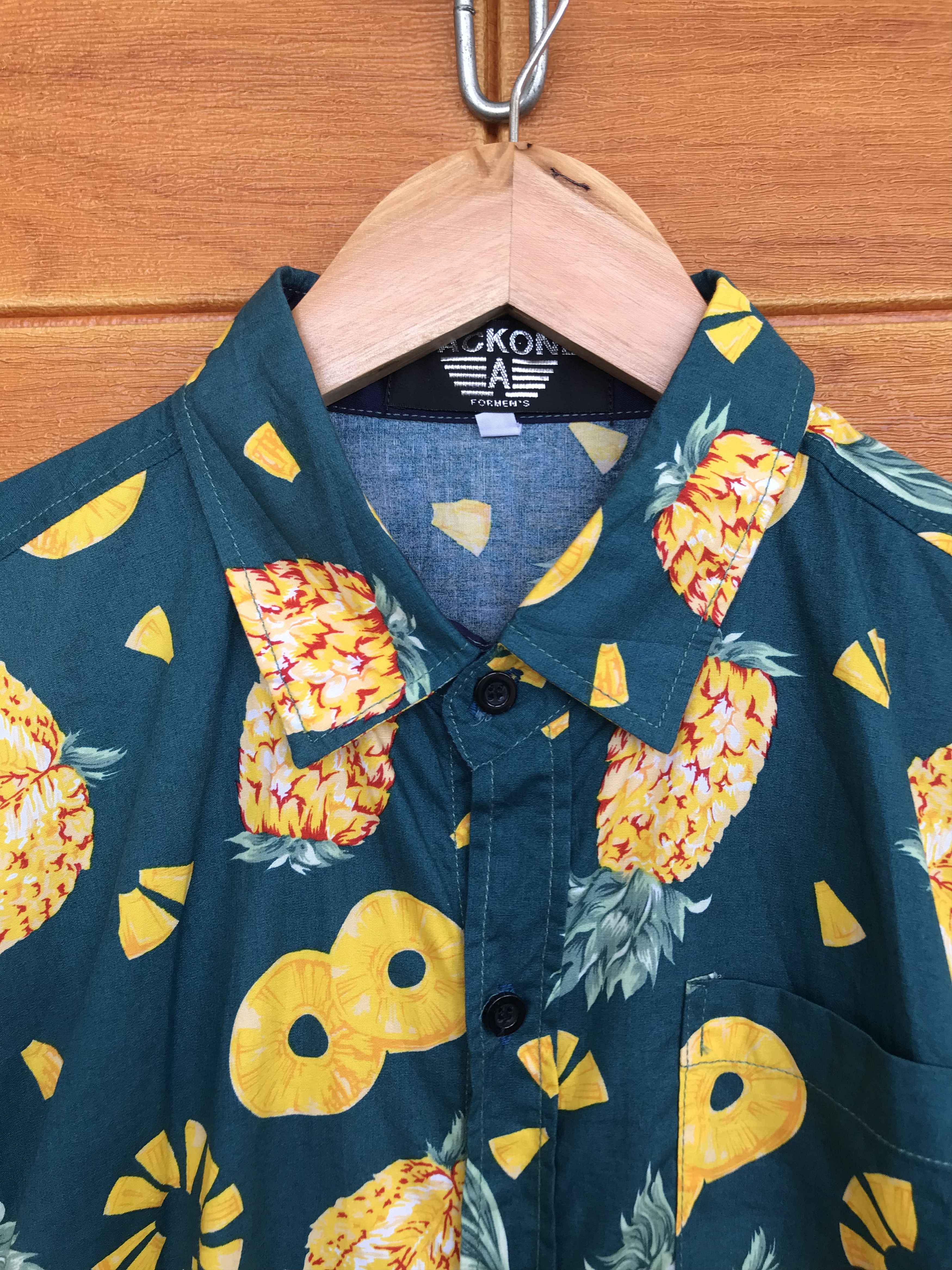 Japanese Brand Vintage Japanese Brand JACKONE Pineapple Hawaiian Shirt Size US M / EU 48-50 / 2 - 2 Thumbnail