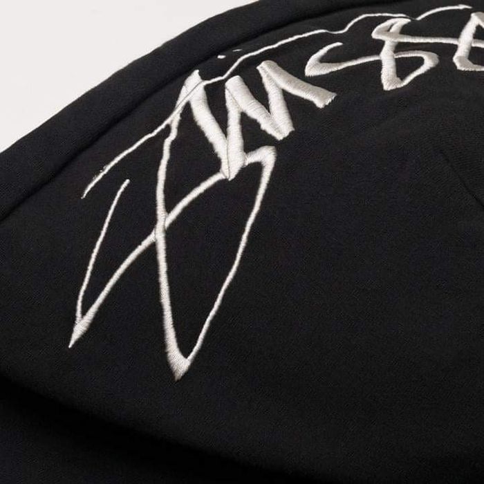 Stussy embroidered hoodie black hot sale