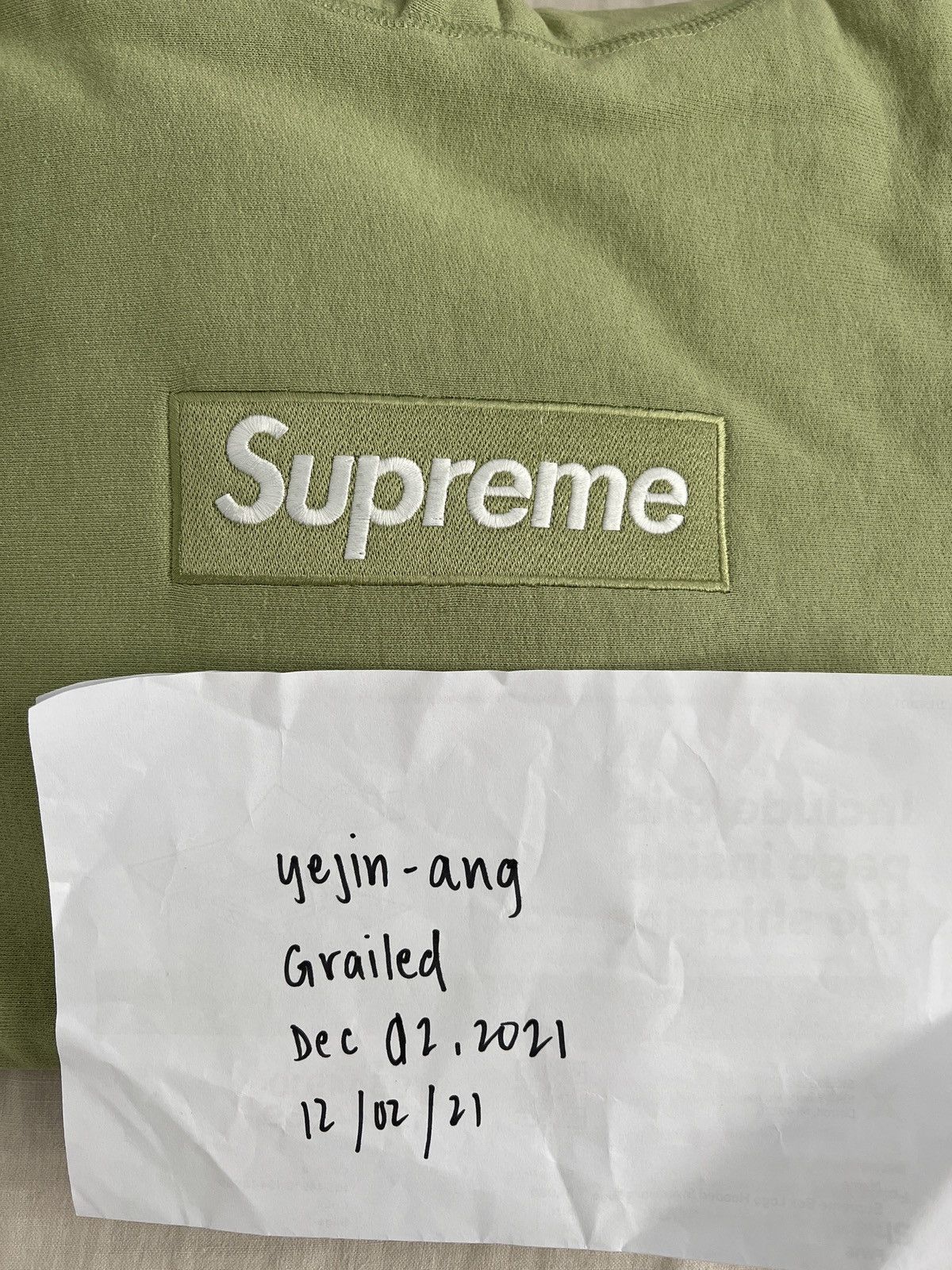 Supreme New Sage Green Bogo box logo Hoodie M Grailed