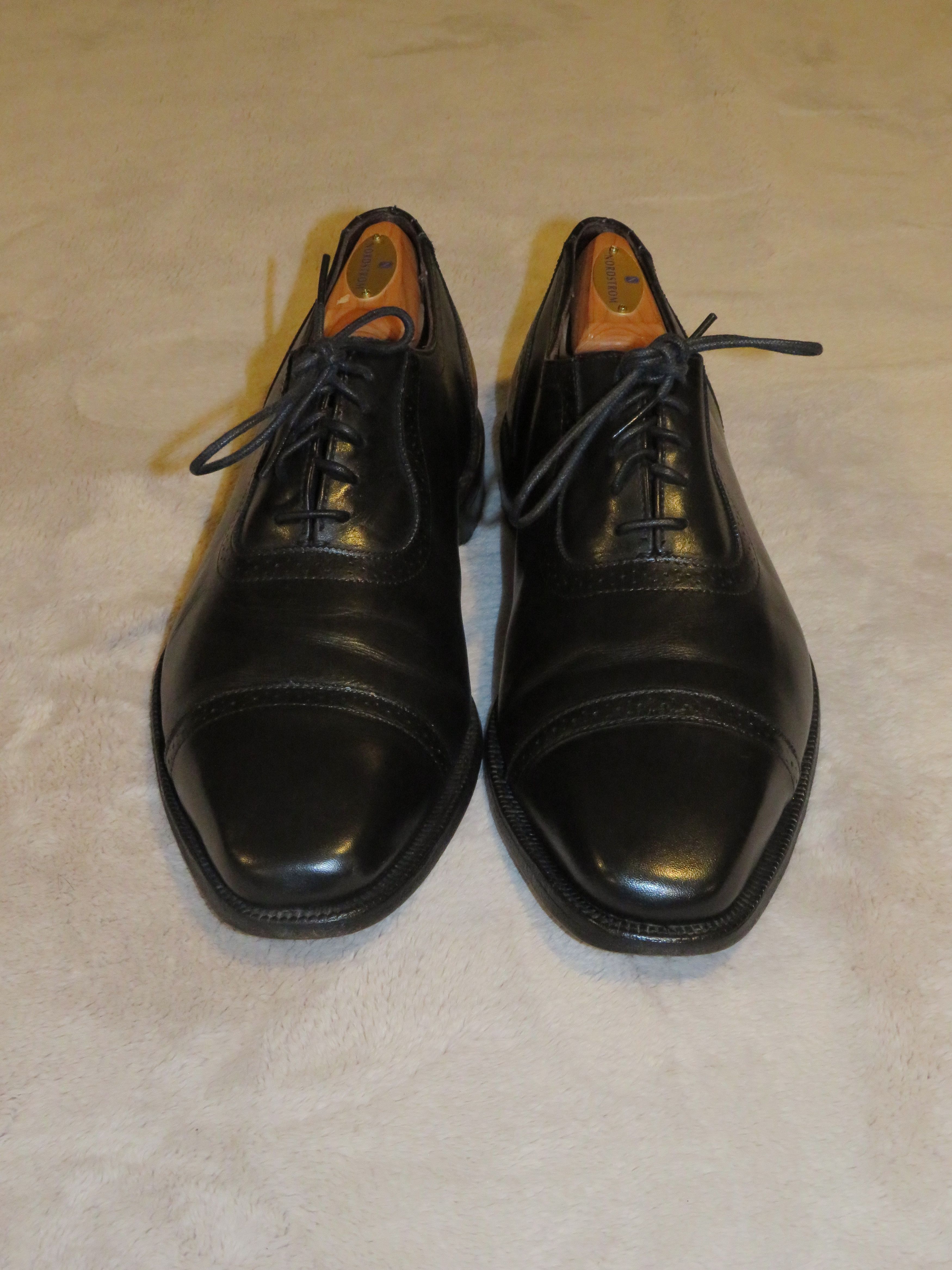 Allen Edmonds Rutledge Black Calf Leather Cap Toe Balmoral Oxford 10.5 ...