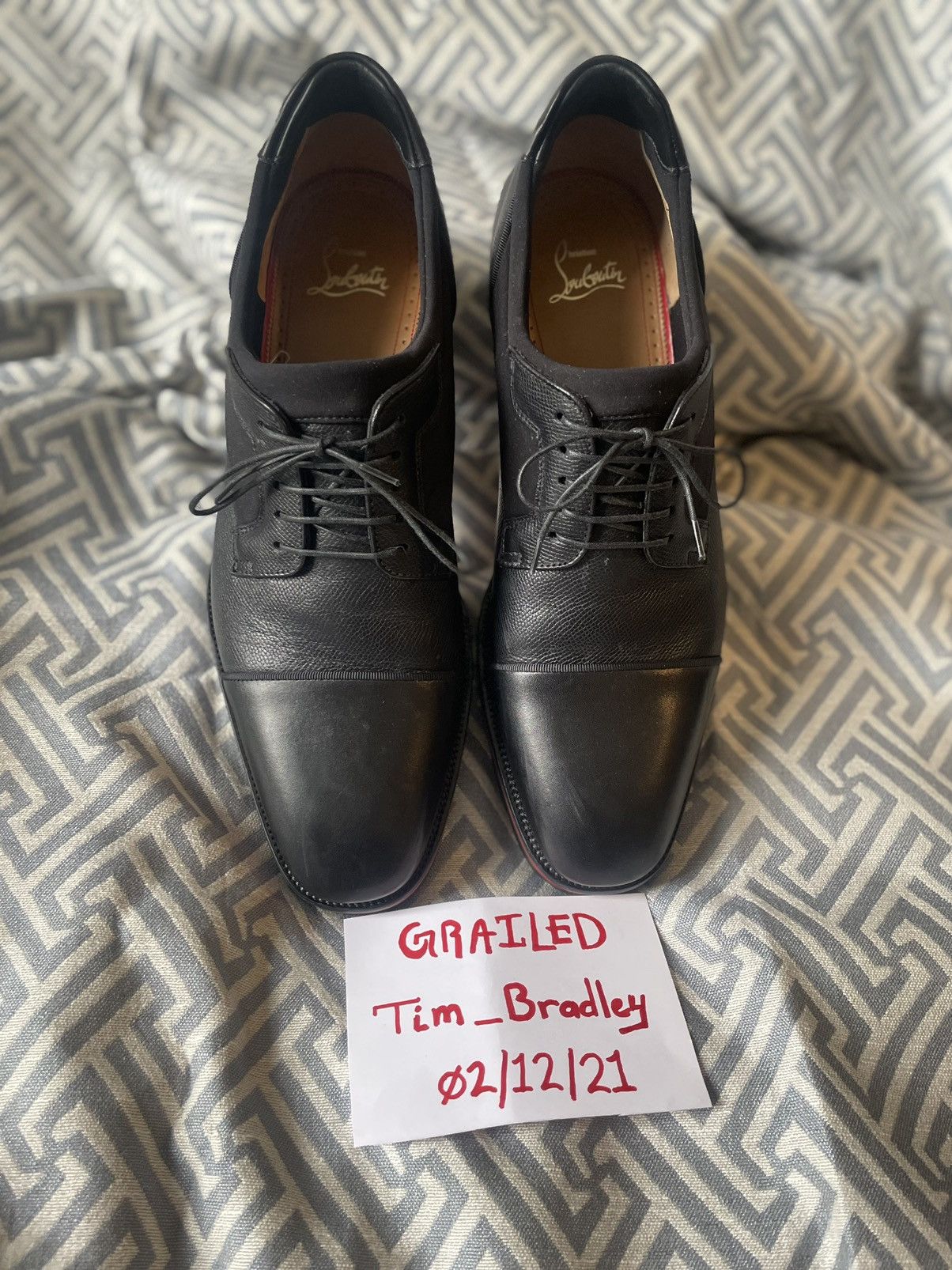 christian louboutin mika sky leather derby shoes