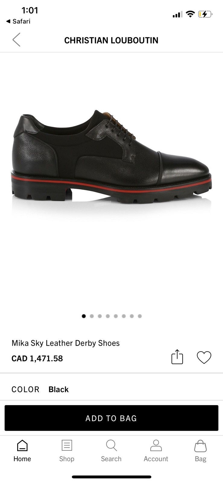 Christian Louboutin Mika Sky Leather Black Derby Shoe Grailed