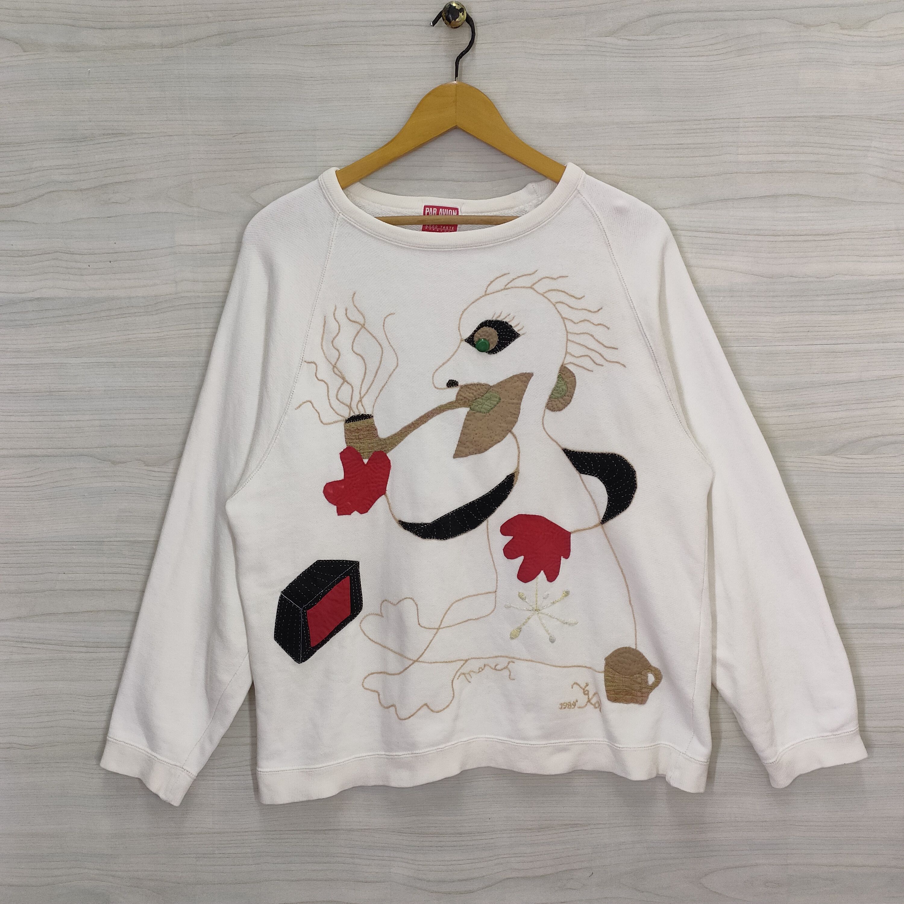 Japanese Brand 80s Air Room Tokyo Art Embroidered Abstract Face Graphic Size US M / EU 48-50 / 2 - 1 Thumbnail