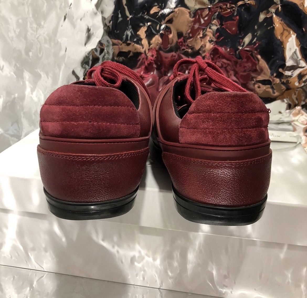 Versace Versace Burgundy Leather & Suede Shoes Size US 10 / EU 43 - 4 Thumbnail