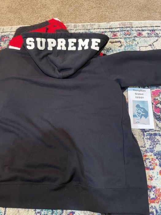 Supreme Supreme Felt Hood Logo Zip Up Sweatshirt | Grailed