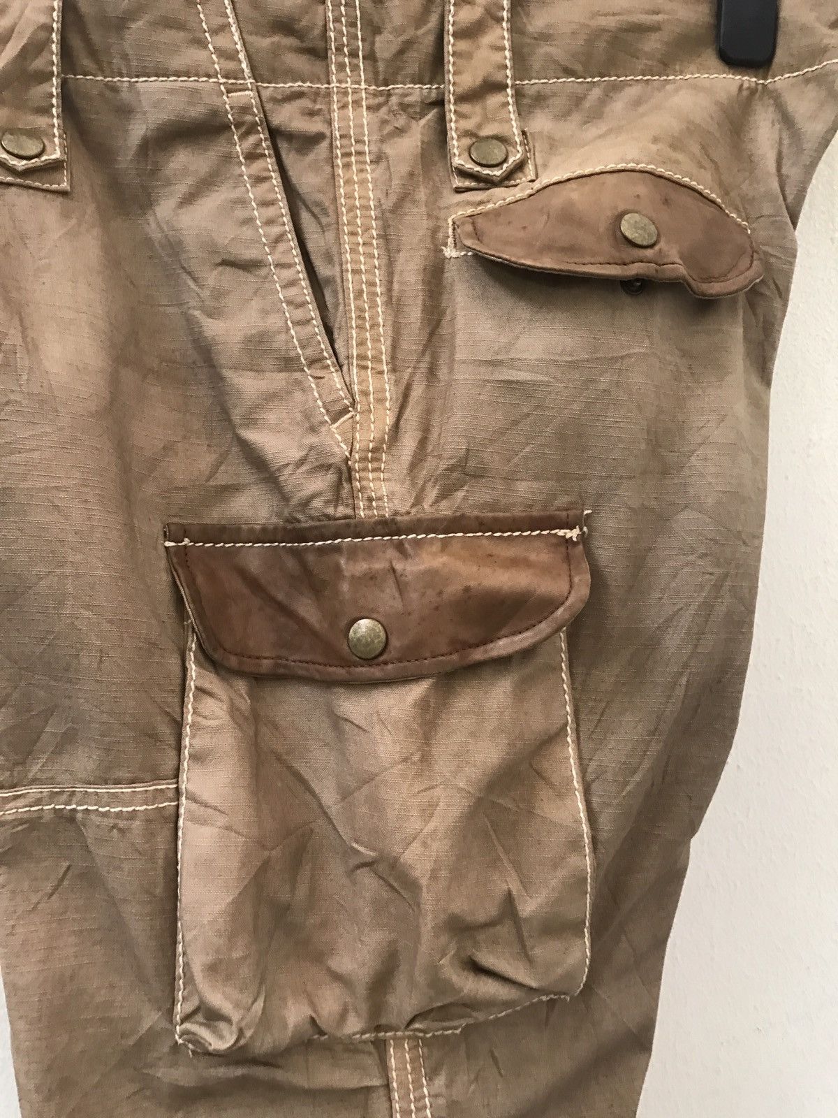 291295=Homme 291295=Homme Leather Parts Cowhide Zipper Hem Cargo Trouser Size US 34 / EU 50 - 11 Thumbnail
