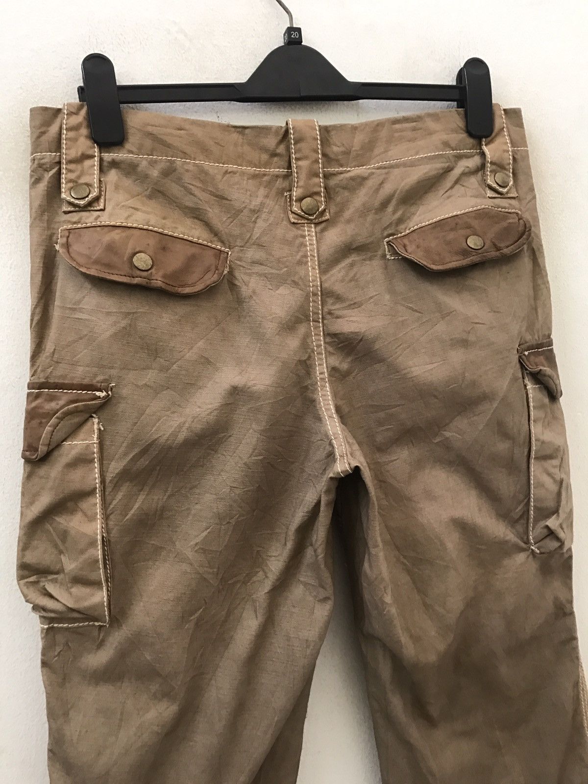291295=Homme 291295=Homme Leather Parts Cowhide Zipper Hem Cargo Trouser Size US 34 / EU 50 - 8 Thumbnail
