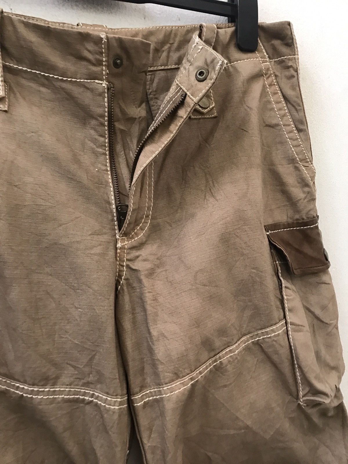 291295=Homme 291295=Homme Leather Parts Cowhide Zipper Hem Cargo Trouser Size US 34 / EU 50 - 6 Thumbnail