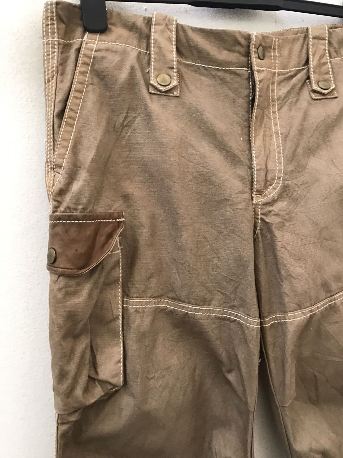 291295=Homme 291295=Homme Leather Parts Cowhide Zipper Hem Cargo Trouser Size US 34 / EU 50 - 2 Thumbnail