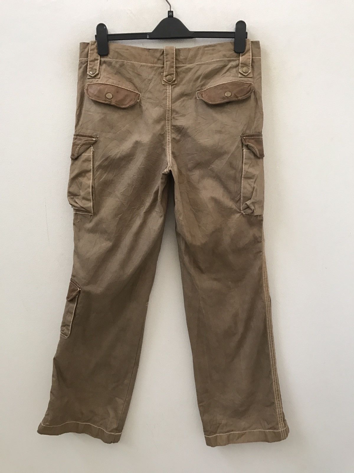 291295=Homme 291295=Homme Leather Parts Cowhide Zipper Hem Cargo Trouser Size US 34 / EU 50 - 7 Thumbnail