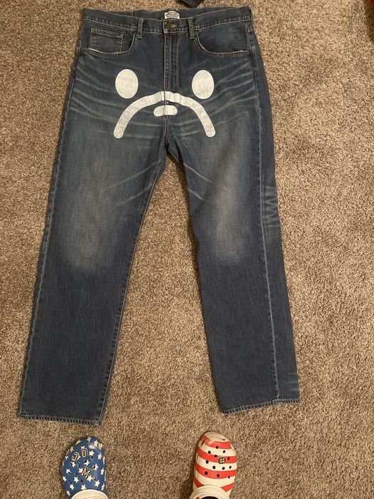 Bape baby milo sad face Bape jeans | Grailed