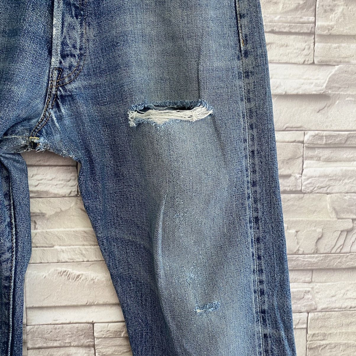 Denime Vintage Denime Denim selvedge Distressed butler Jeans Size US 31 - 7 Thumbnail