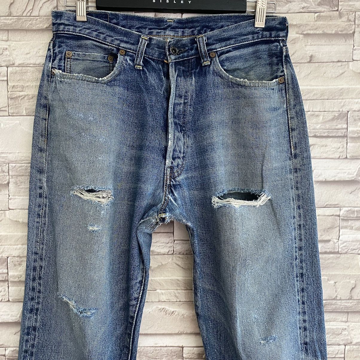 Denime Vintage Denime Denim selvedge Distressed butler Jeans Size US 31 - 4 Thumbnail