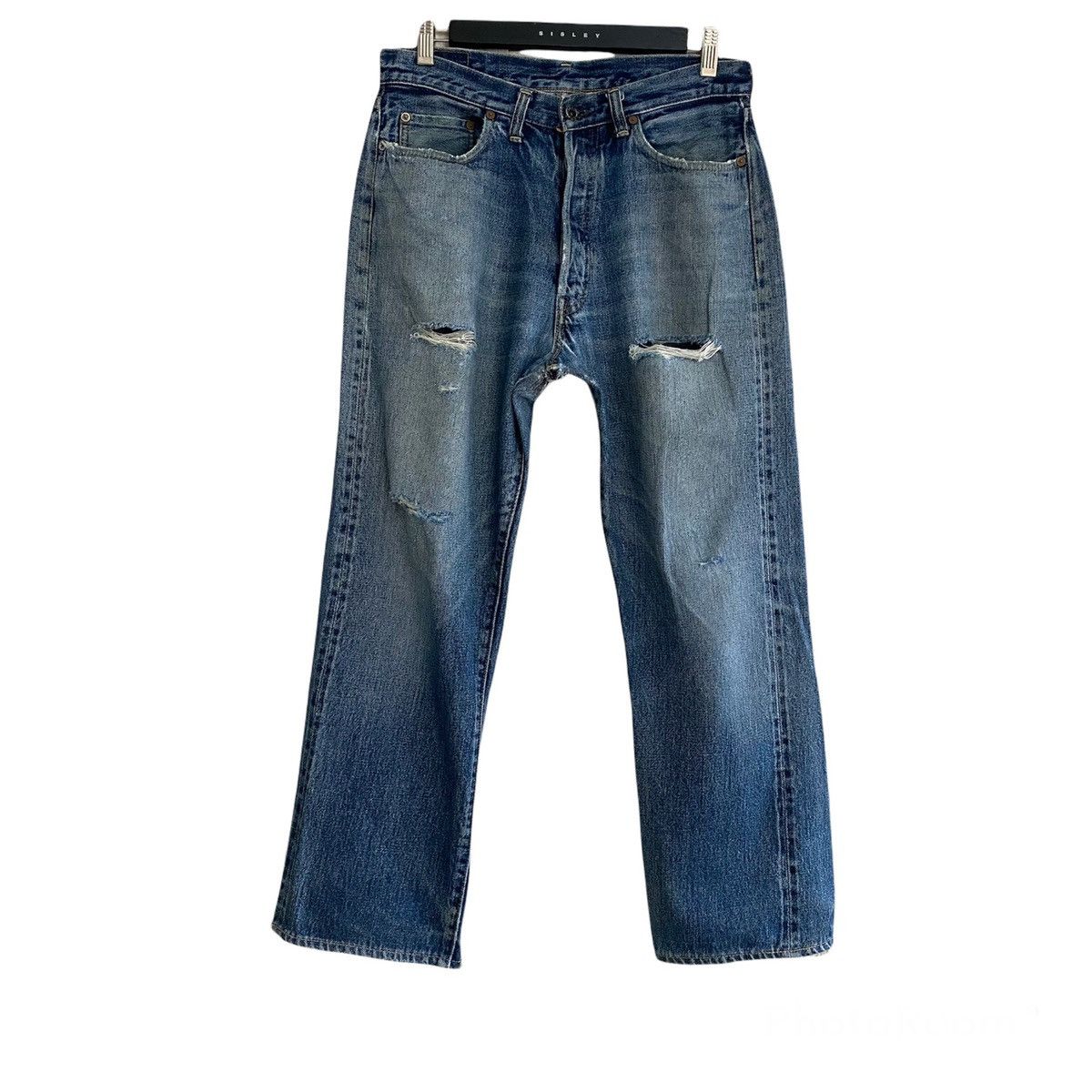Denime Vintage Denime Denim selvedge Distressed butler Jeans Size US 31 - 1 Thumbnail