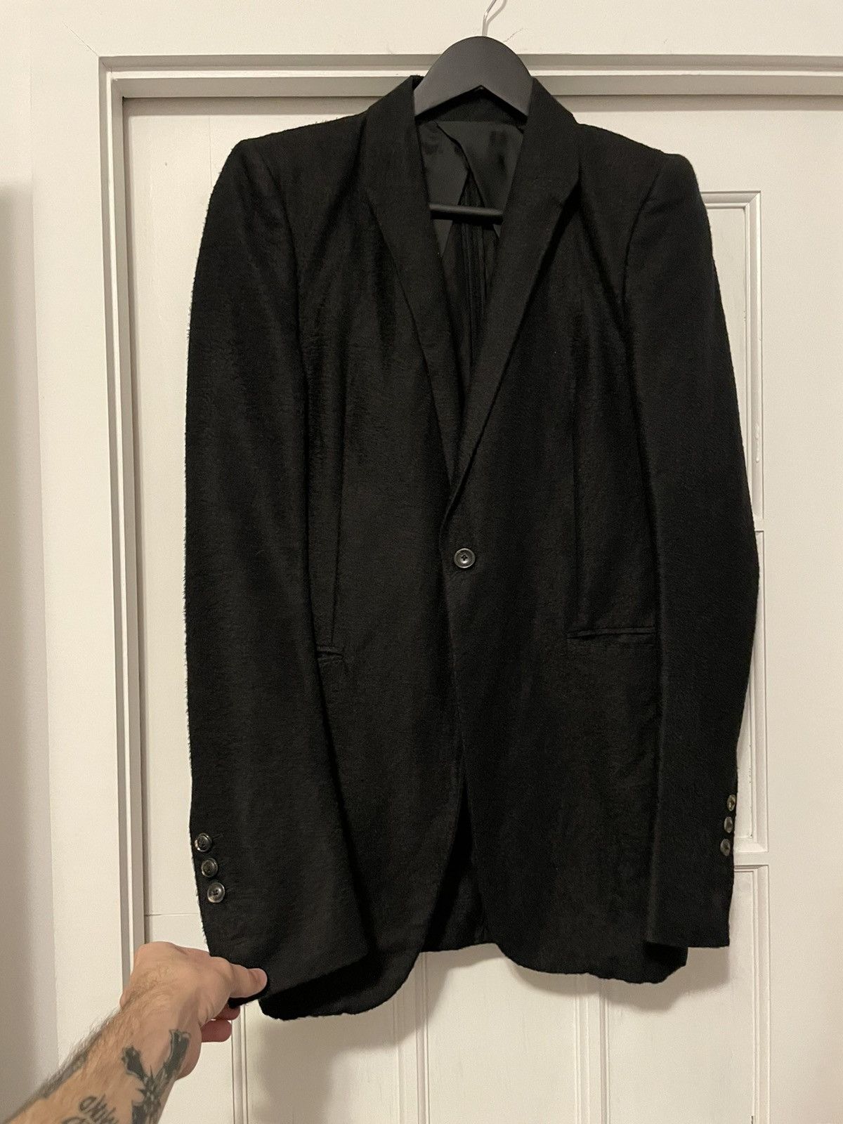 Rick Owens SS2010 Silk Furry Blazer | Grailed