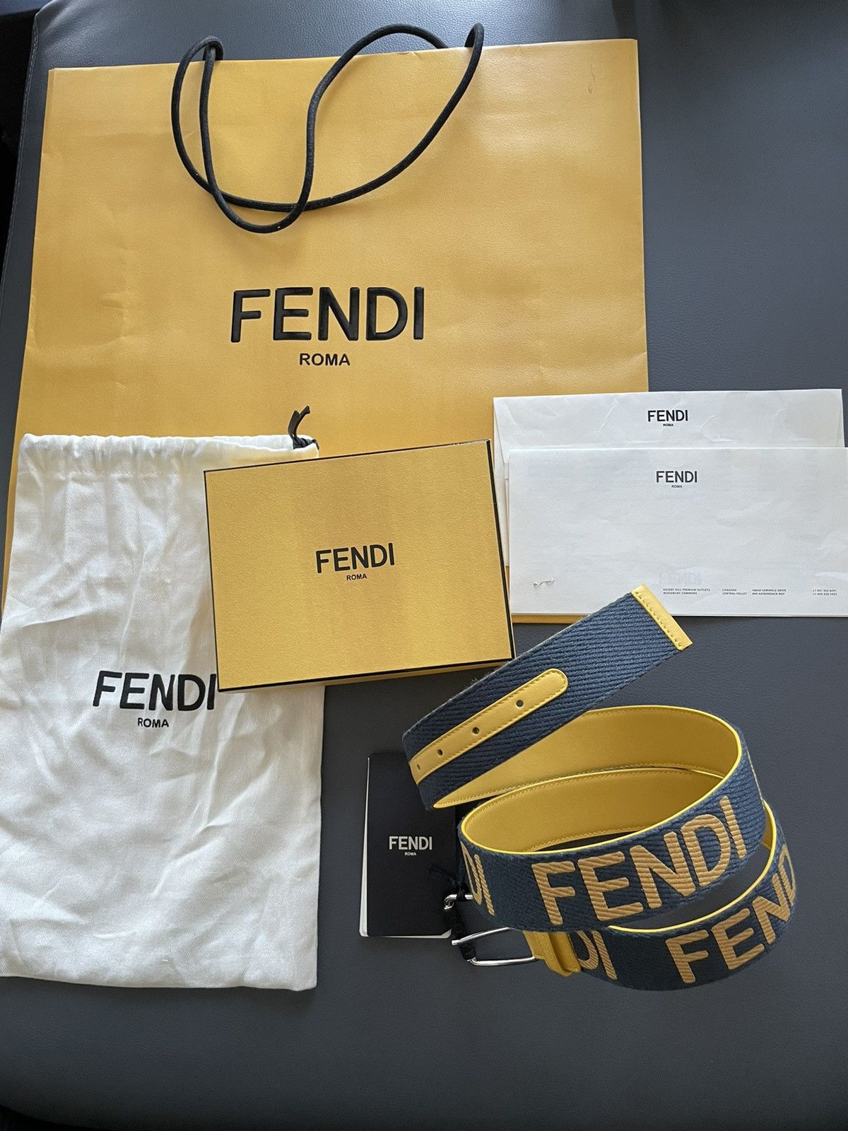 Fendi Fendi Super Runway Limited Edition Fendi Logo Belt Brand New Size 32 - 5 Thumbnail