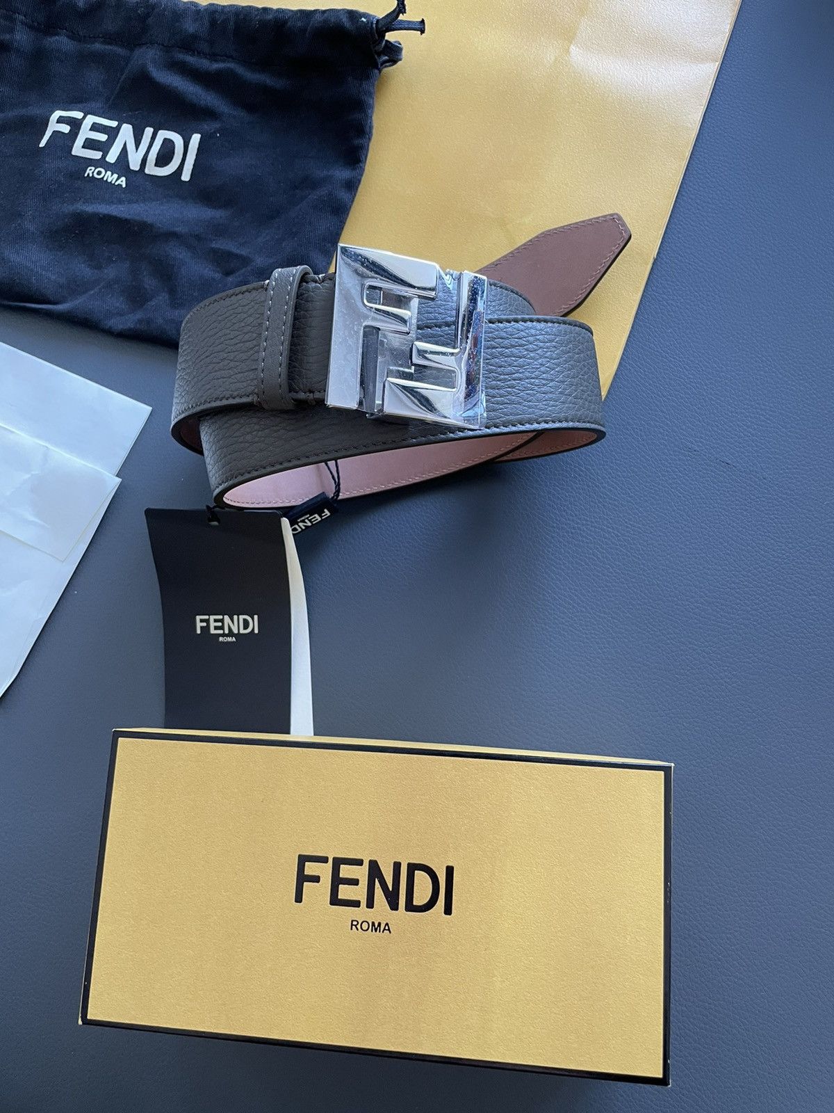Fendi Fendi Super Runway FF Logo Leather Belt Brand New Limited Size 32 - 6 Thumbnail