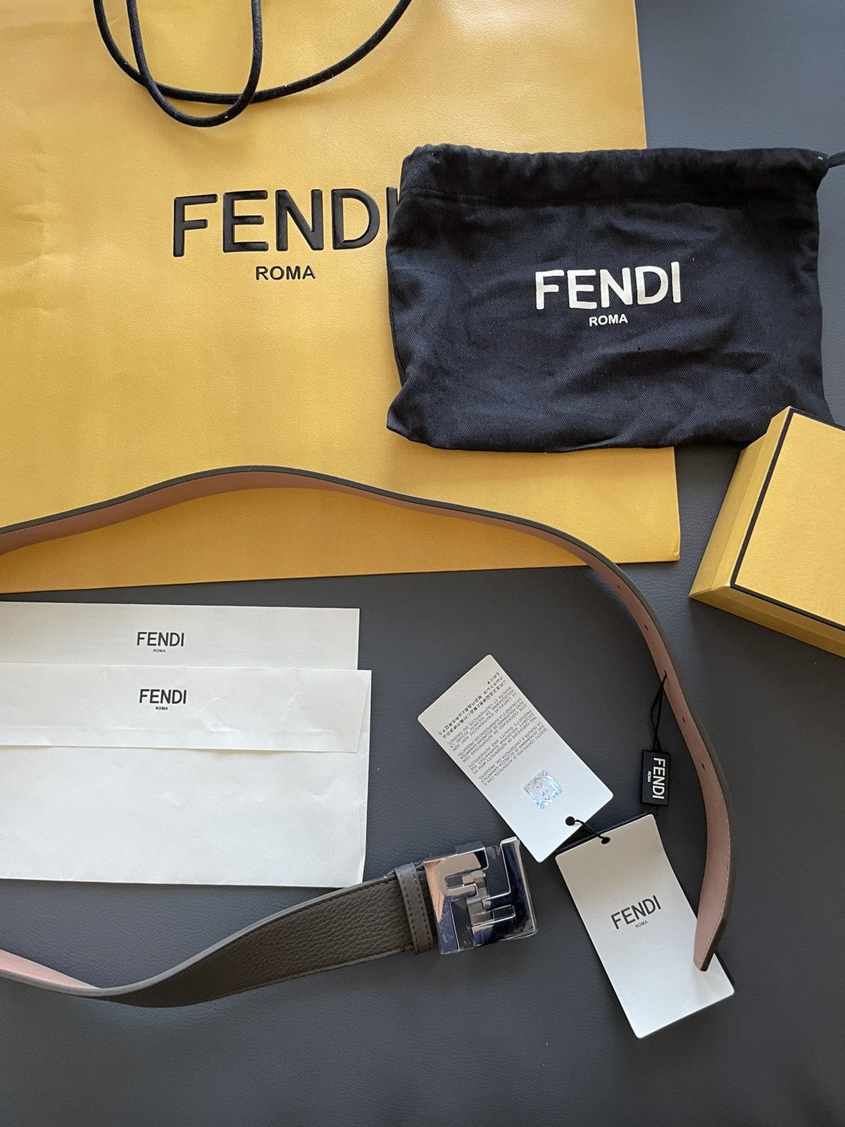 Fendi Fendi Super Runway FF Logo Leather Belt Brand New Limited Size 32 - 19 Thumbnail