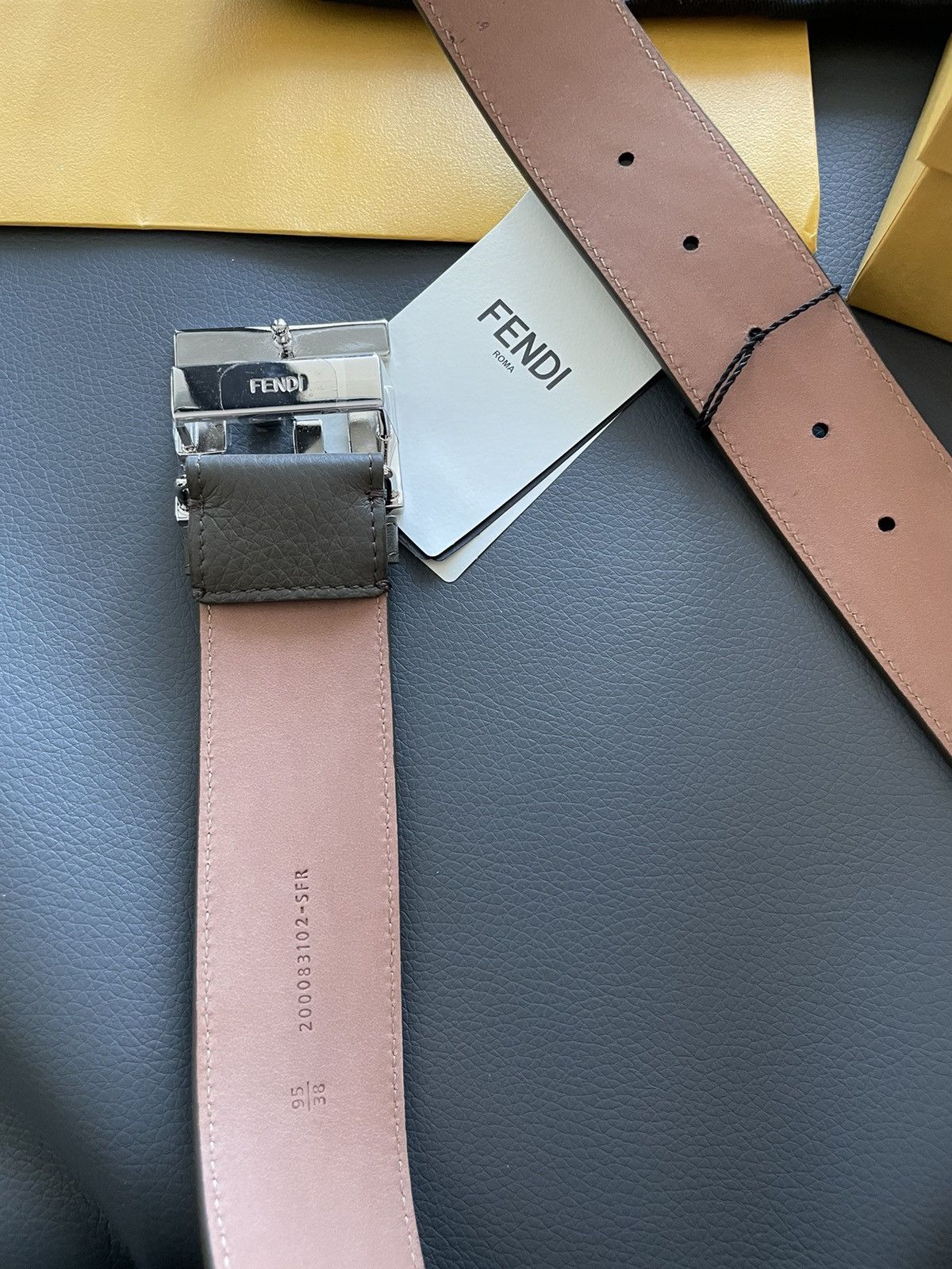Fendi Fendi Super Runway FF Logo Leather Belt Brand New Limited Size 32 - 18 Thumbnail