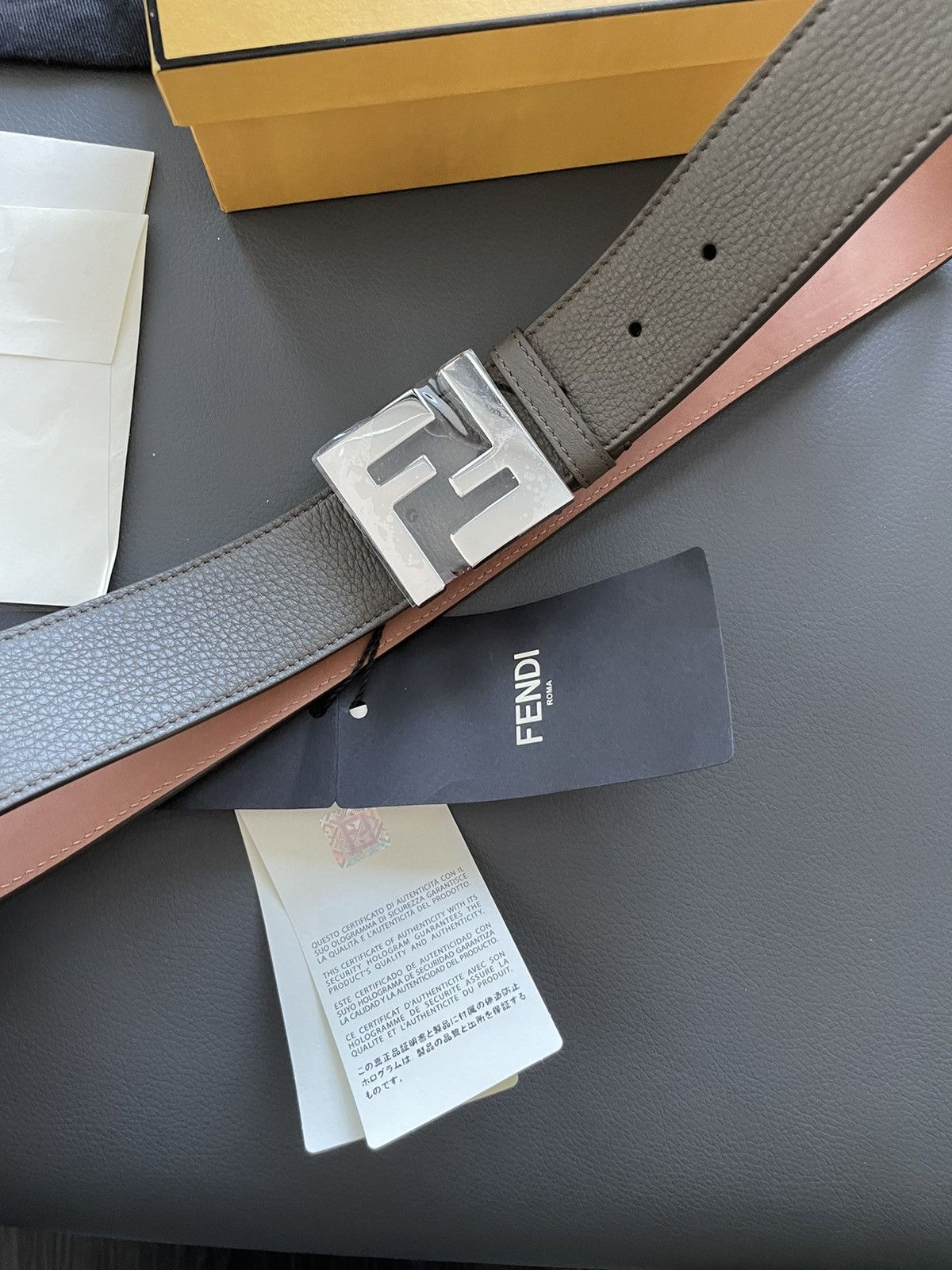 Fendi Fendi Super Runway FF Logo Leather Belt Brand New Limited Size 32 - 2 Thumbnail