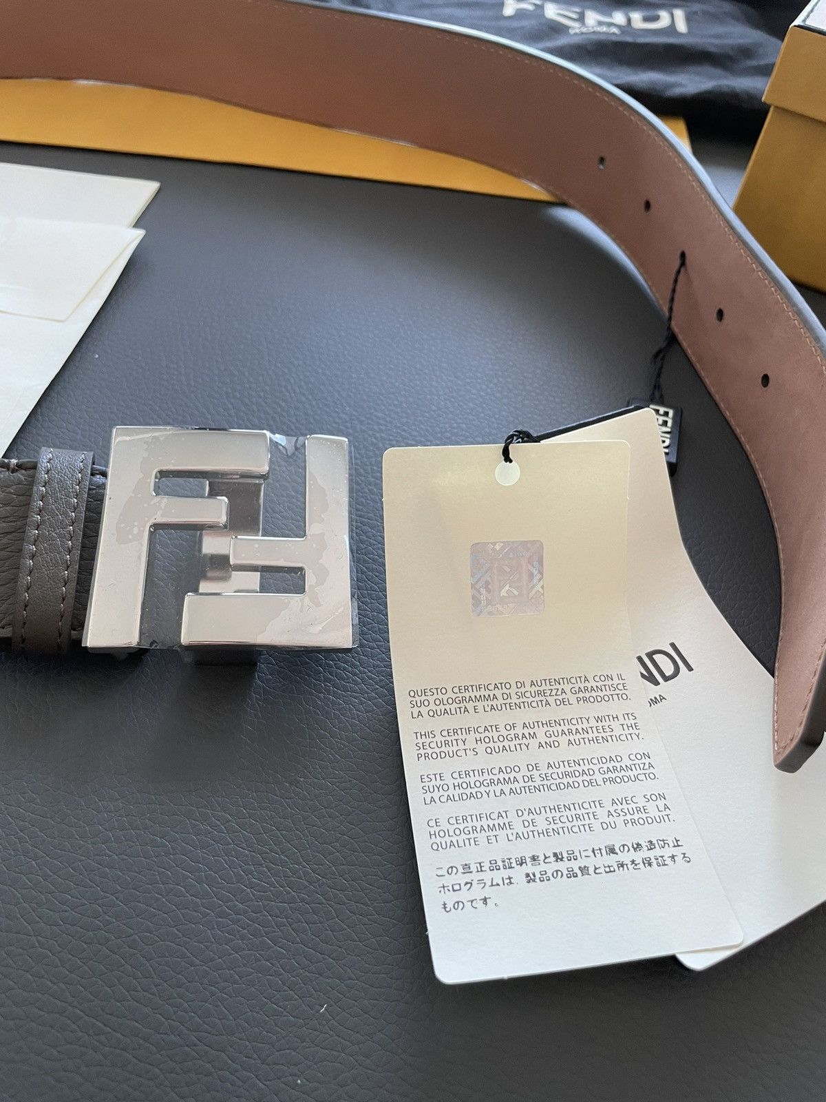 Fendi Fendi Super Runway FF Logo Leather Belt Brand New Limited Size 32 - 11 Thumbnail