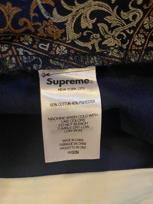 Supreme Supreme Work Pants Light Navy Floral Cards Size 34 | Grailed