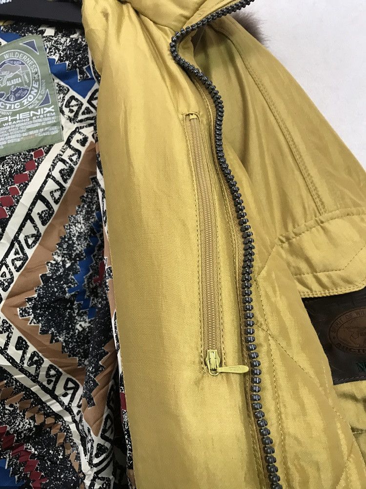 Japanese Brand PHENIX Arctic Zone Hooded Fur Bomber Down Yellow Gold Jacket Size US M / EU 48-50 / 2 - 11 Thumbnail