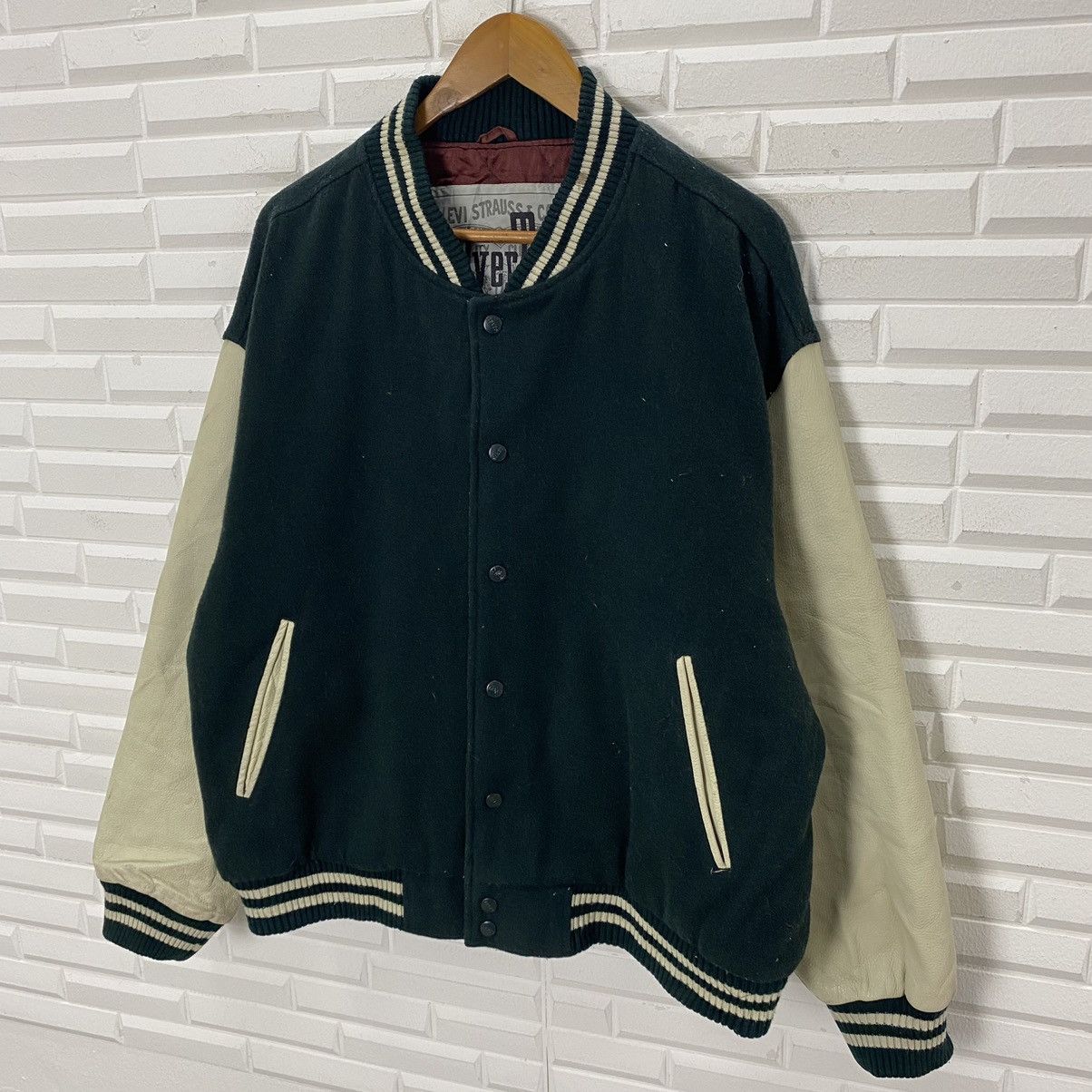 Levi's LEVI'S SILVER TAB WOOL LEATHER SLEEVE VARSITY JACKET Size US L / EU 52-54 / 3 - 3 Thumbnail