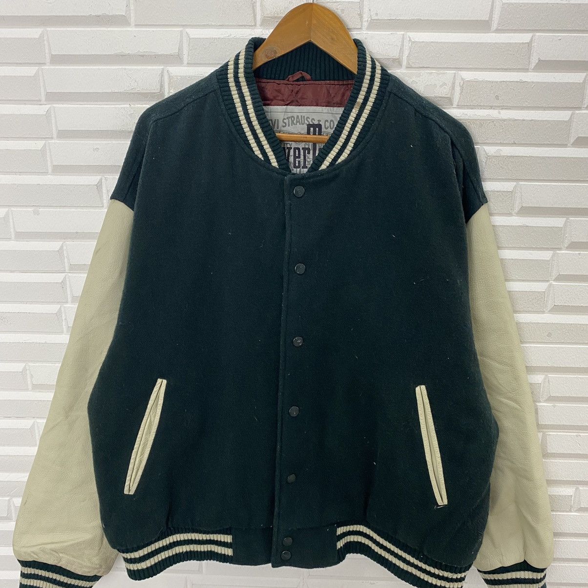 Levi's LEVI'S SILVER TAB WOOL LEATHER SLEEVE VARSITY JACKET Size US L / EU 52-54 / 3 - 5 Thumbnail