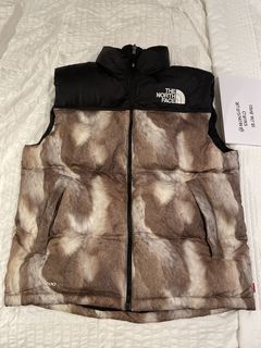 Supreme The North Face Fur Print Nuptse Vest | Grailed