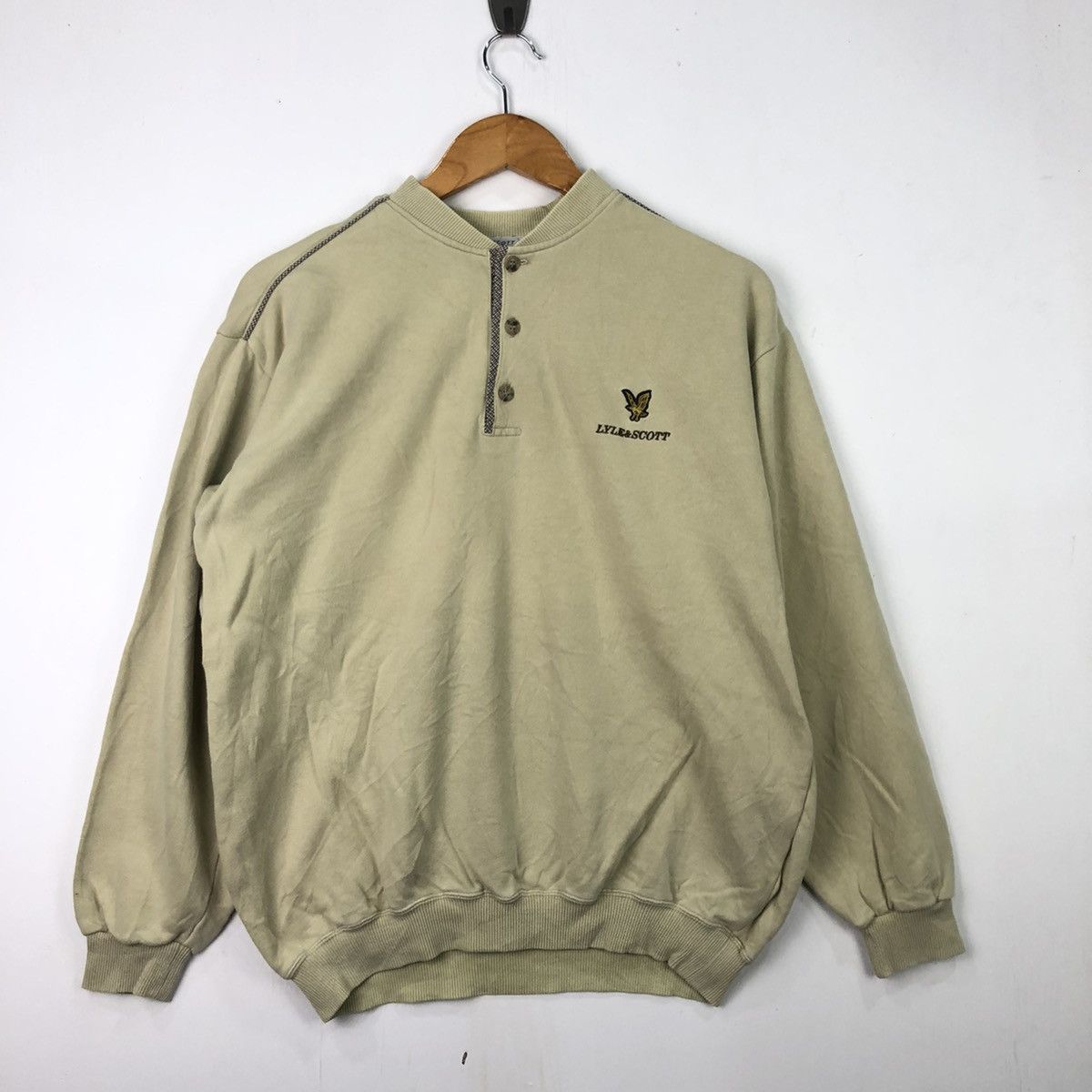 Lyle&Scott Olive Green Button Up Sweatshirt