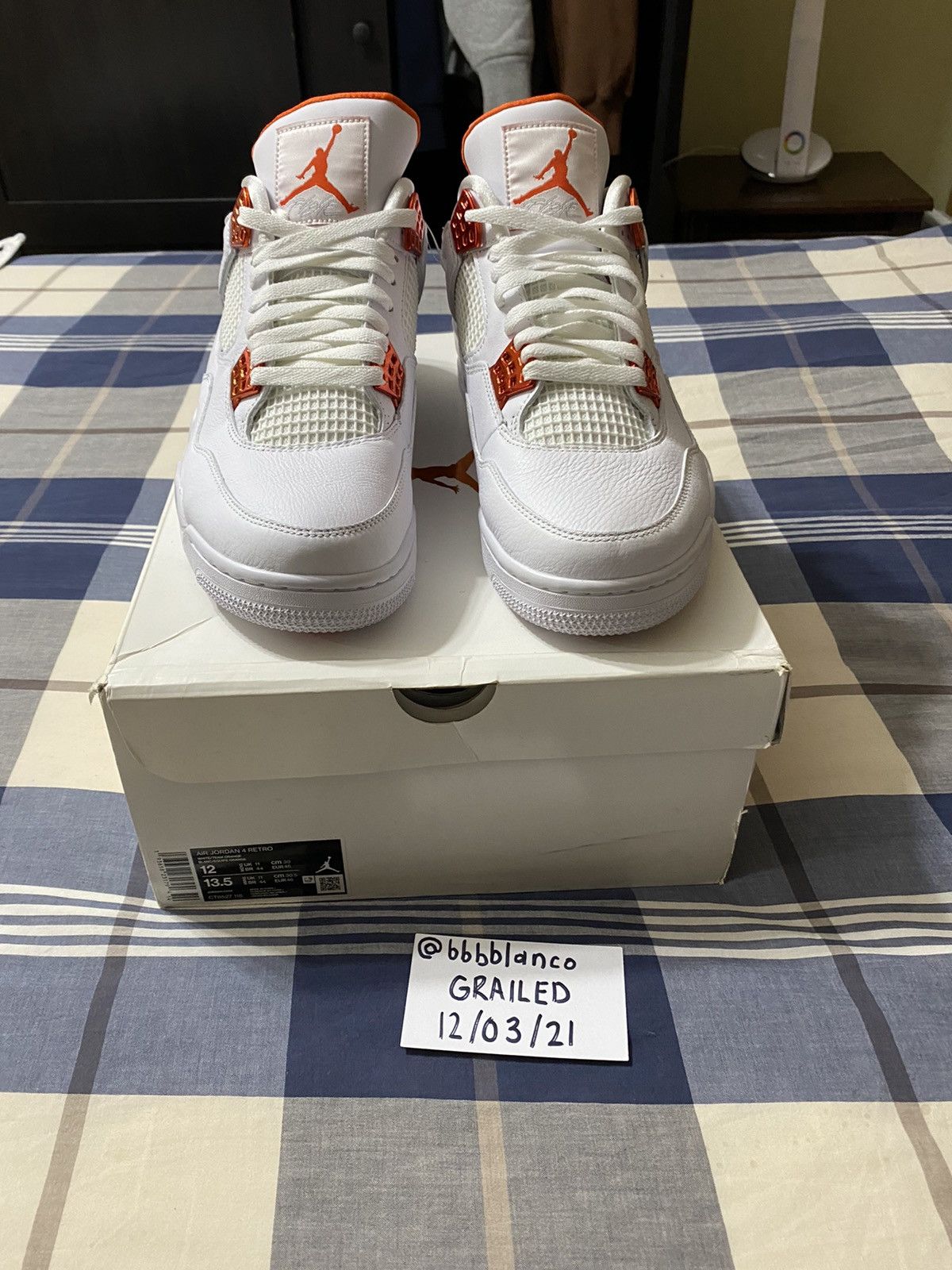 Jordan Brand Jordan 4 Retro Metallic Orange Size US 12 / EU 45 - 1 Thumbnail