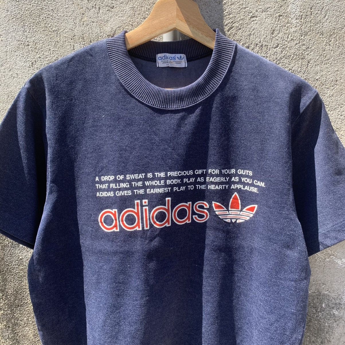 Adidas × Vintage 1990s Vintage Adidas Faded Crewneck Pullover Sweater Size US M / EU 48-50 / 2 - 2 Thumbnail