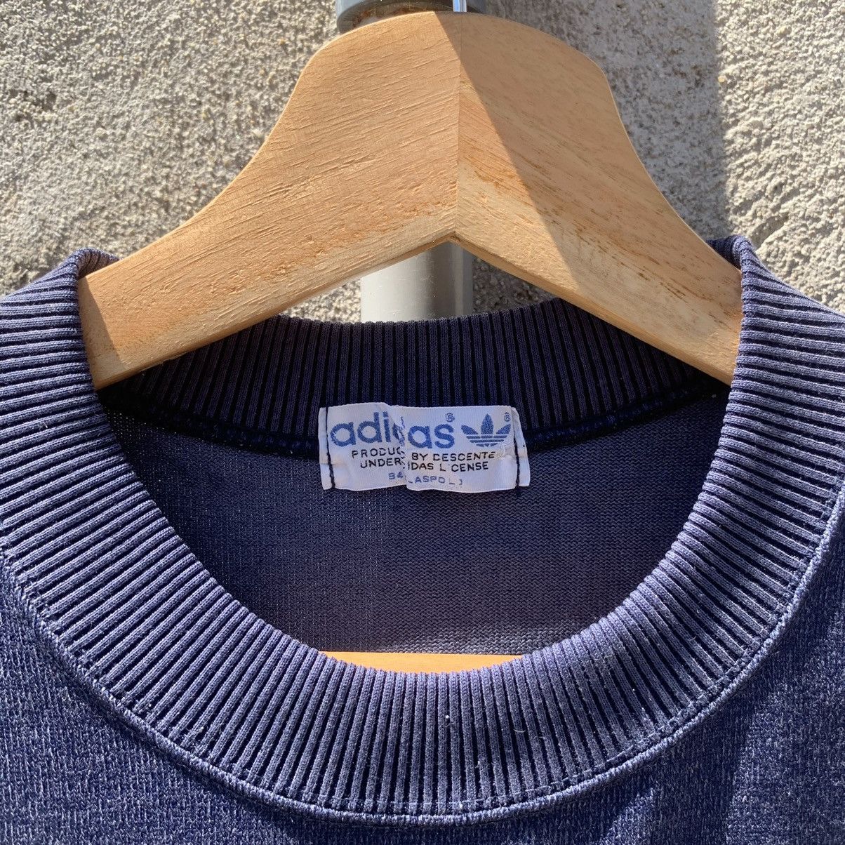 Adidas × Vintage 1990s Vintage Adidas Faded Crewneck Pullover Sweater Size US M / EU 48-50 / 2 - 3 Thumbnail