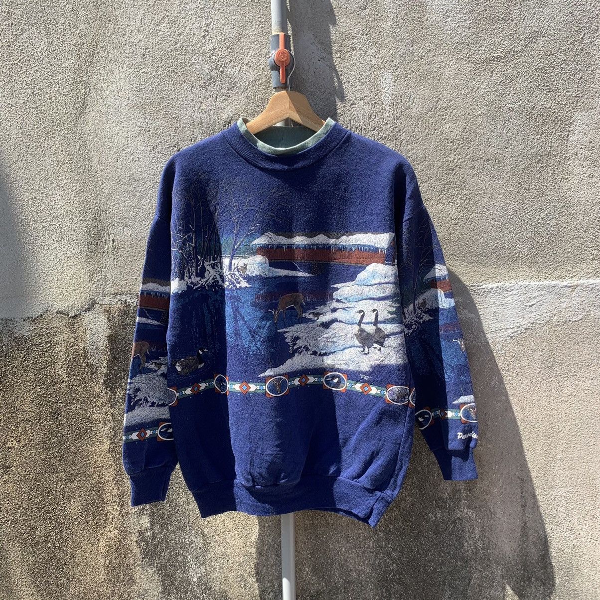 Art Comes First × Habitat × Vintage 💥RARE! 1990s Artisants Crewneck Pullover Sweatshirts Size US M / EU 48-50 / 2 - 1 Thumbnail