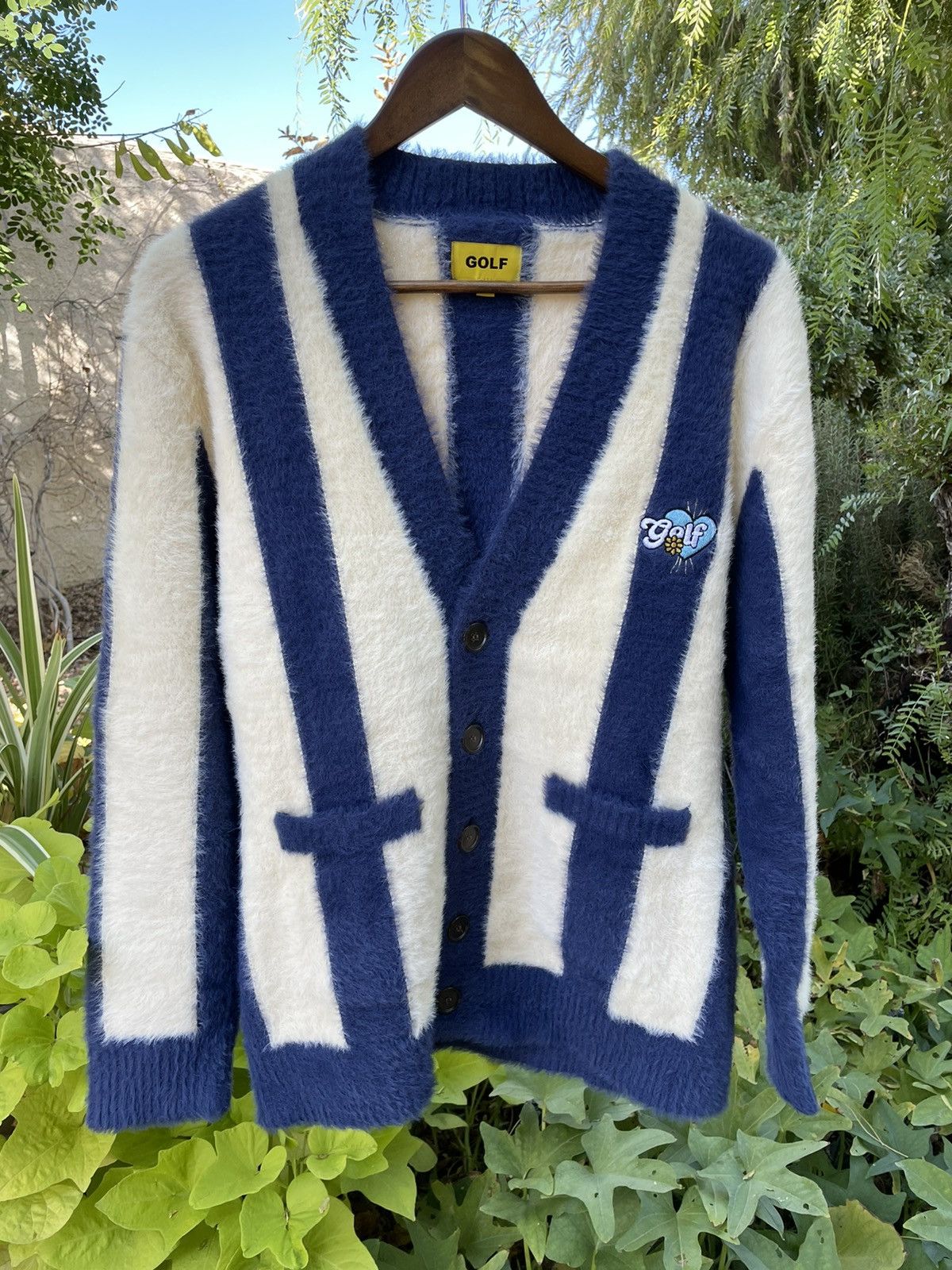 Golf Wang Striped Mohair Cardigan | Grailed