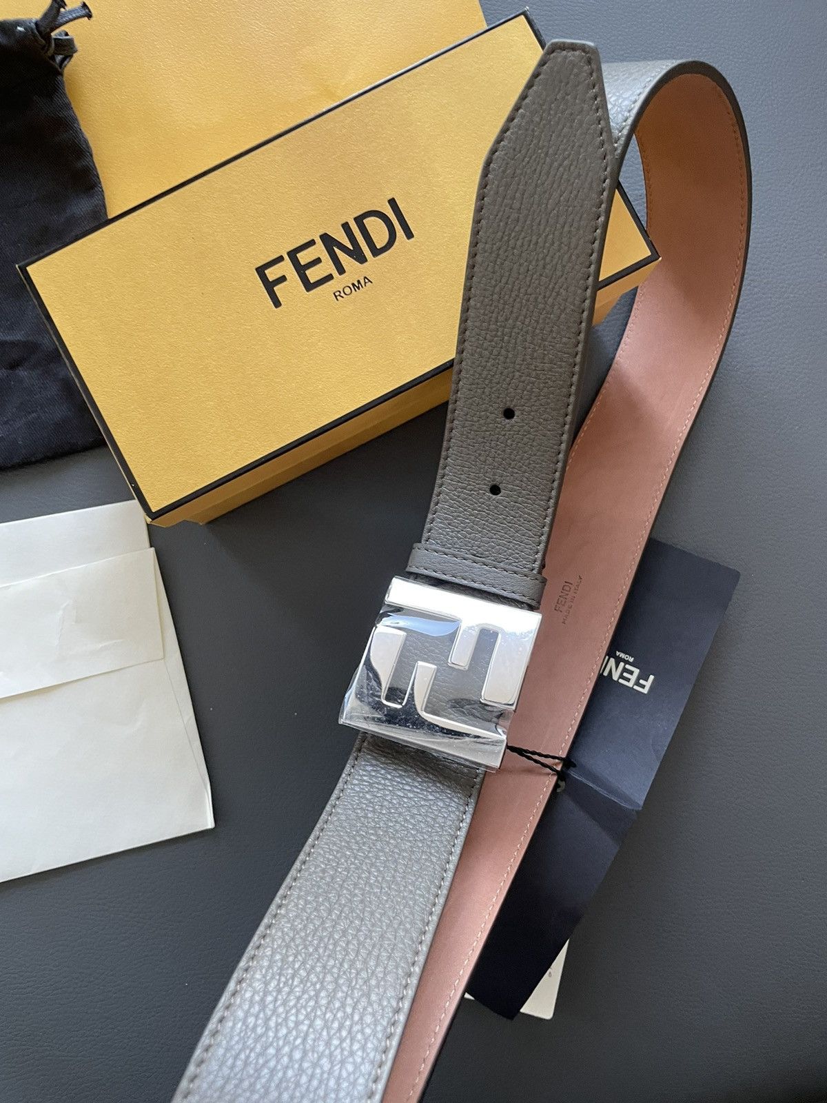 Fendi Brand NEW Rare Super Runway Limited Edition FF Logo Belt Size 32 - 19 Thumbnail