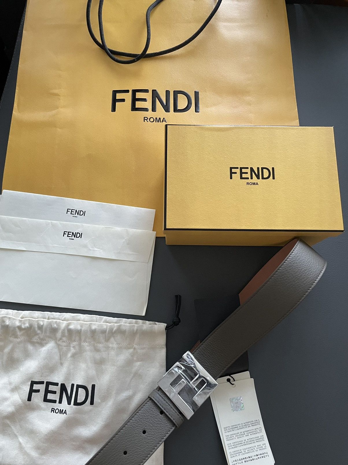 Fendi Brand NEW Rare Super Runway Limited Edition FF Logo Belt Size 32 - 17 Thumbnail