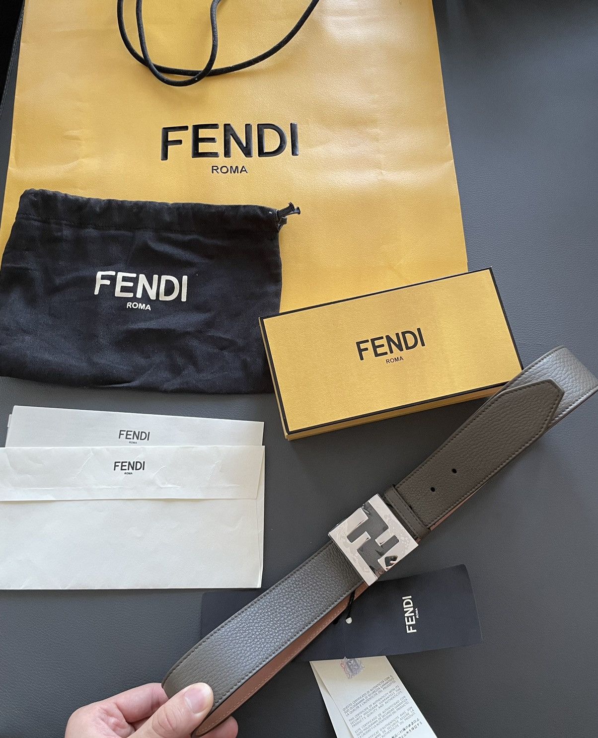 Fendi Brand NEW Rare Super Runway Limited Edition FF Logo Belt Size 32 - 12 Thumbnail