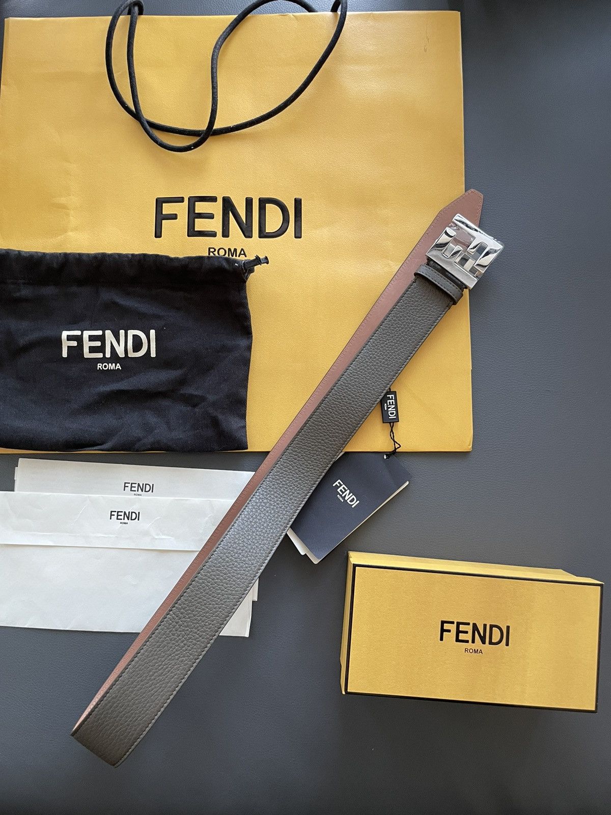 Fendi Brand NEW Rare Super Runway Limited Edition FF Logo Belt Size 32 - 8 Thumbnail