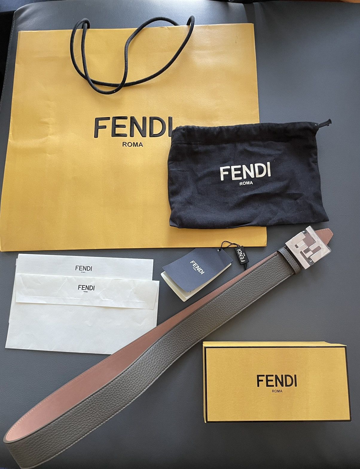 Fendi Brand NEW Rare Super Runway Limited Edition FF Logo Belt Size 32 - 7 Thumbnail
