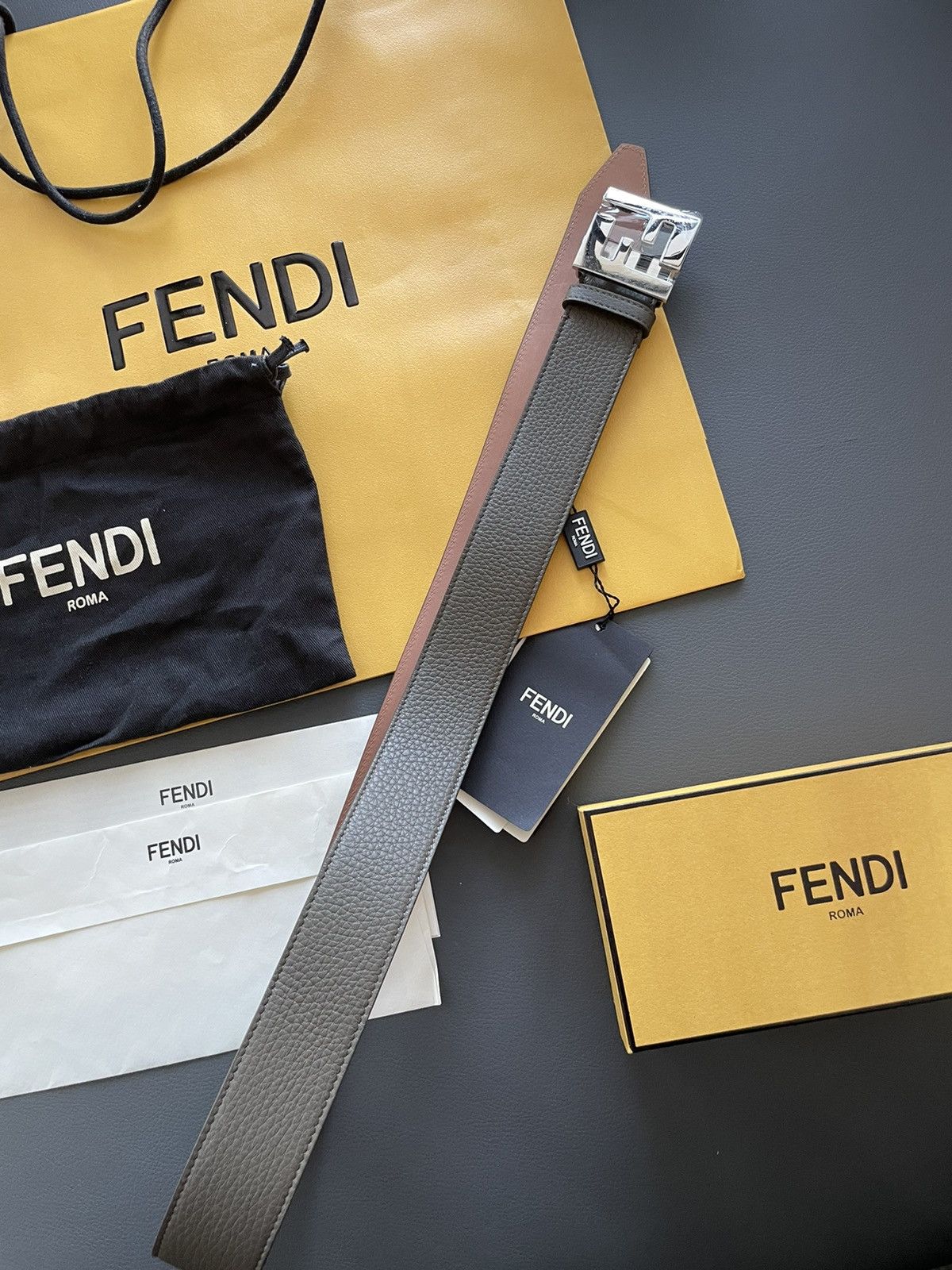 Fendi Brand NEW Rare Super Runway Limited Edition FF Logo Belt Size 32 - 3 Thumbnail